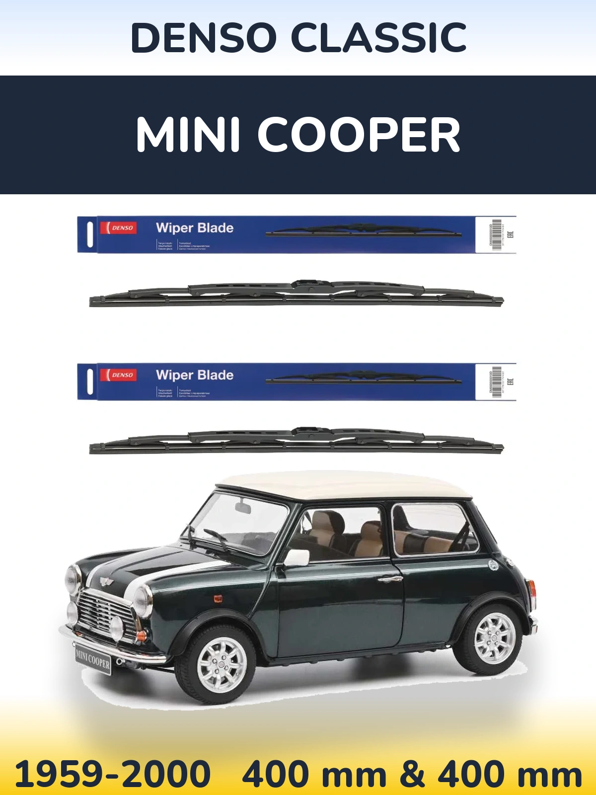 Комплект передніх щіток Denso Classic 400 & 400 мм для MINI Cooper 1959-2000