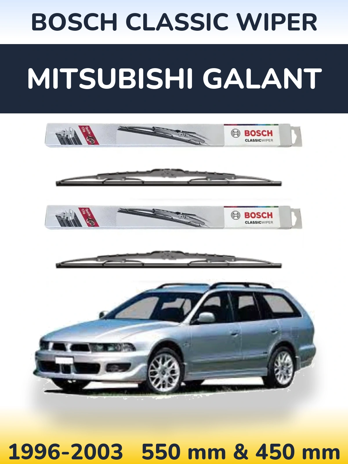 Комплект передних дворников BOSCH Classic Wiper 550 & 450 мм для Mitsubishi Galant 1996-2003