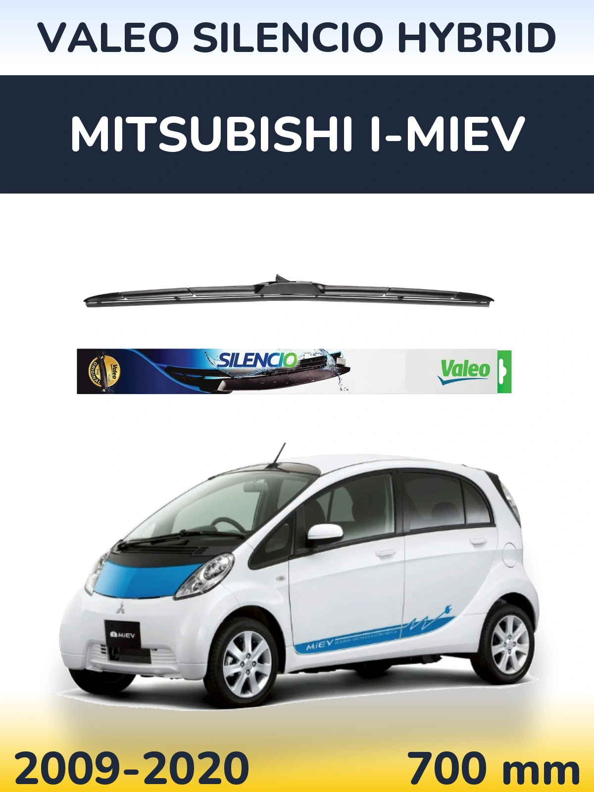 Передний дворник Valeo Silencio Hybrid 700 мм для Mitsubishi i-MiEV 2009-2020