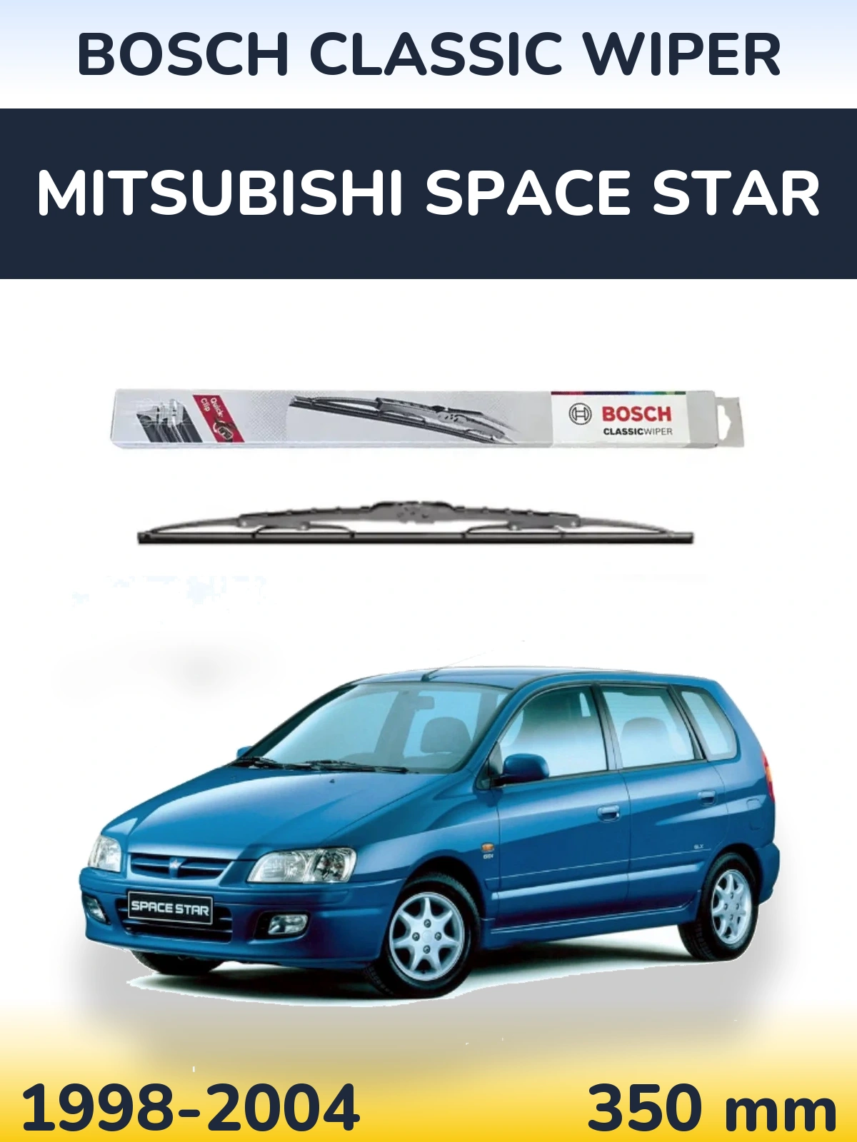 Rear wiper blade BOSCH Classic Wiper 340 mm for Mitsubishi Space Star 1998-2004