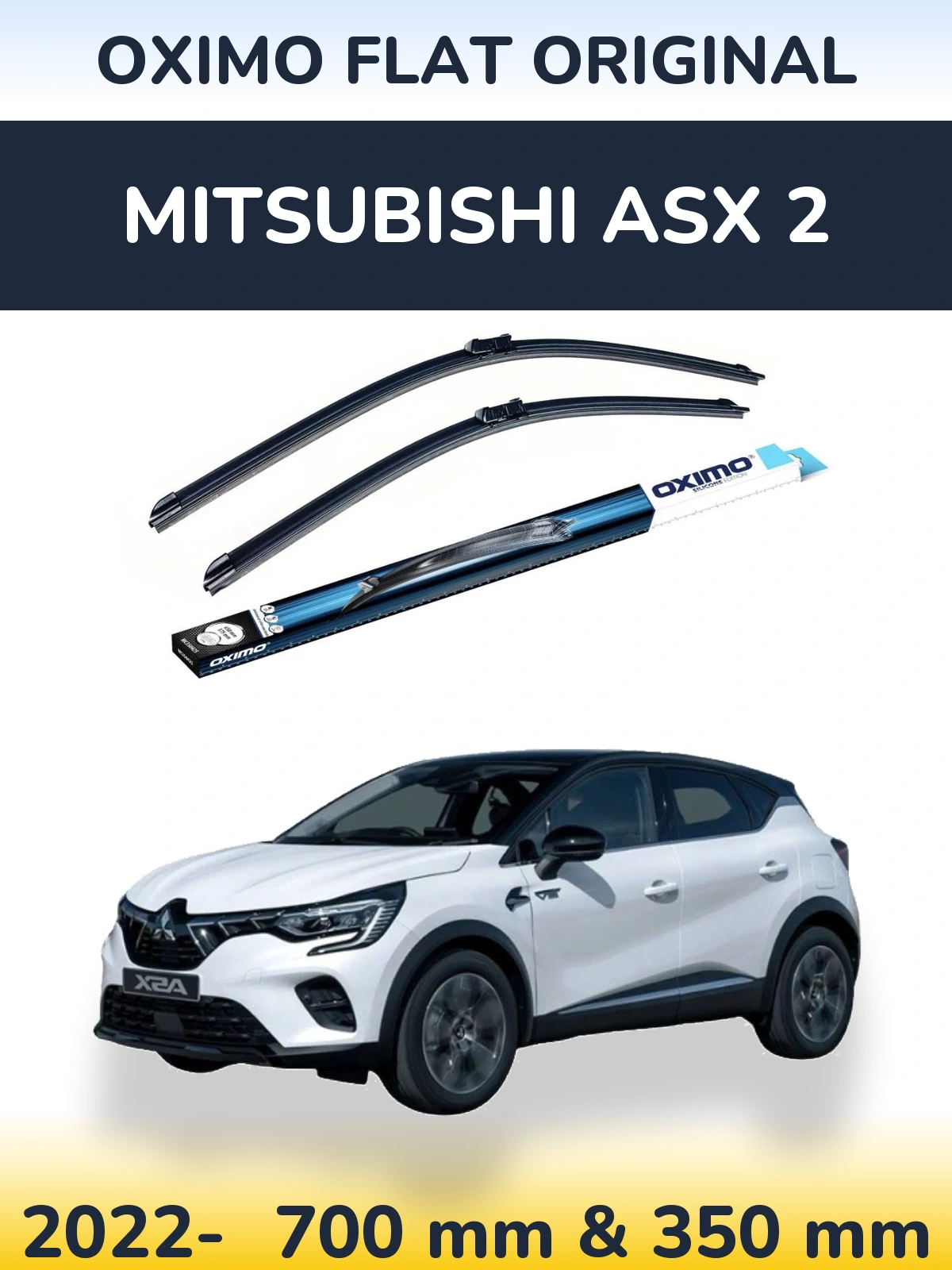 Комплект передних дворников Oximo Flat Original 700 & 350 мм для Mitsubishi ASX 2 2022-2026