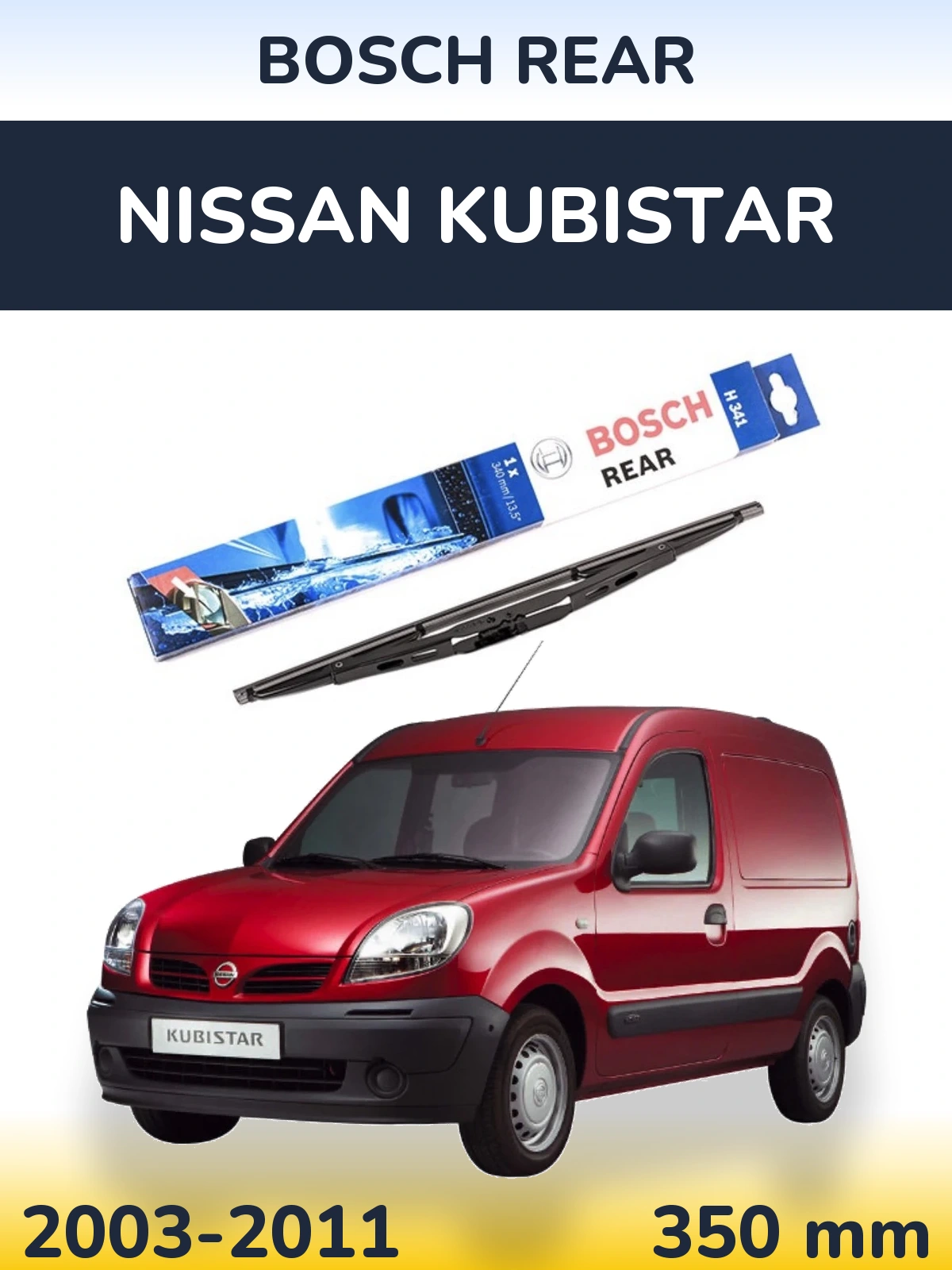 Rear wiper blade BOSCH Rear 340 mm for Nissan Kubistar 2003-2011
