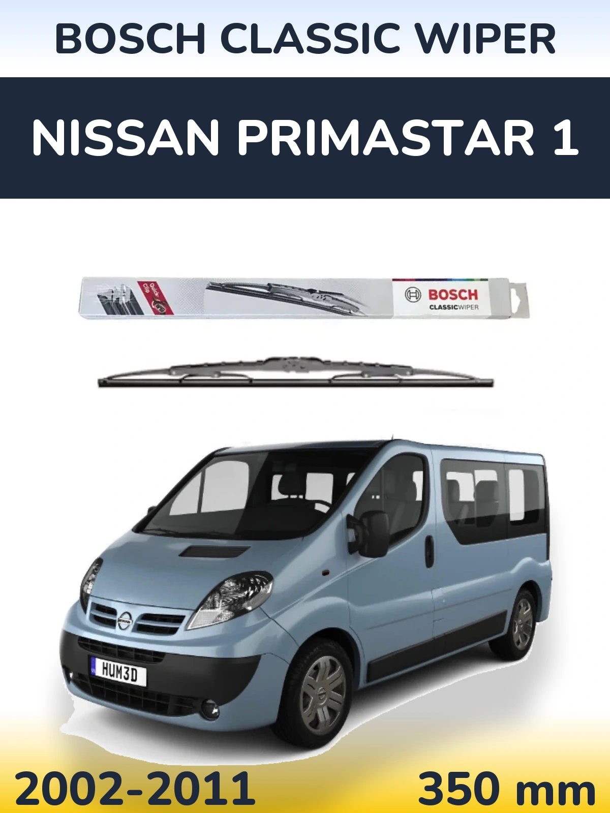 Rear wiper blade BOSCH Classic Wiper 340 mm for Nissan Primastar 1 2002-2011