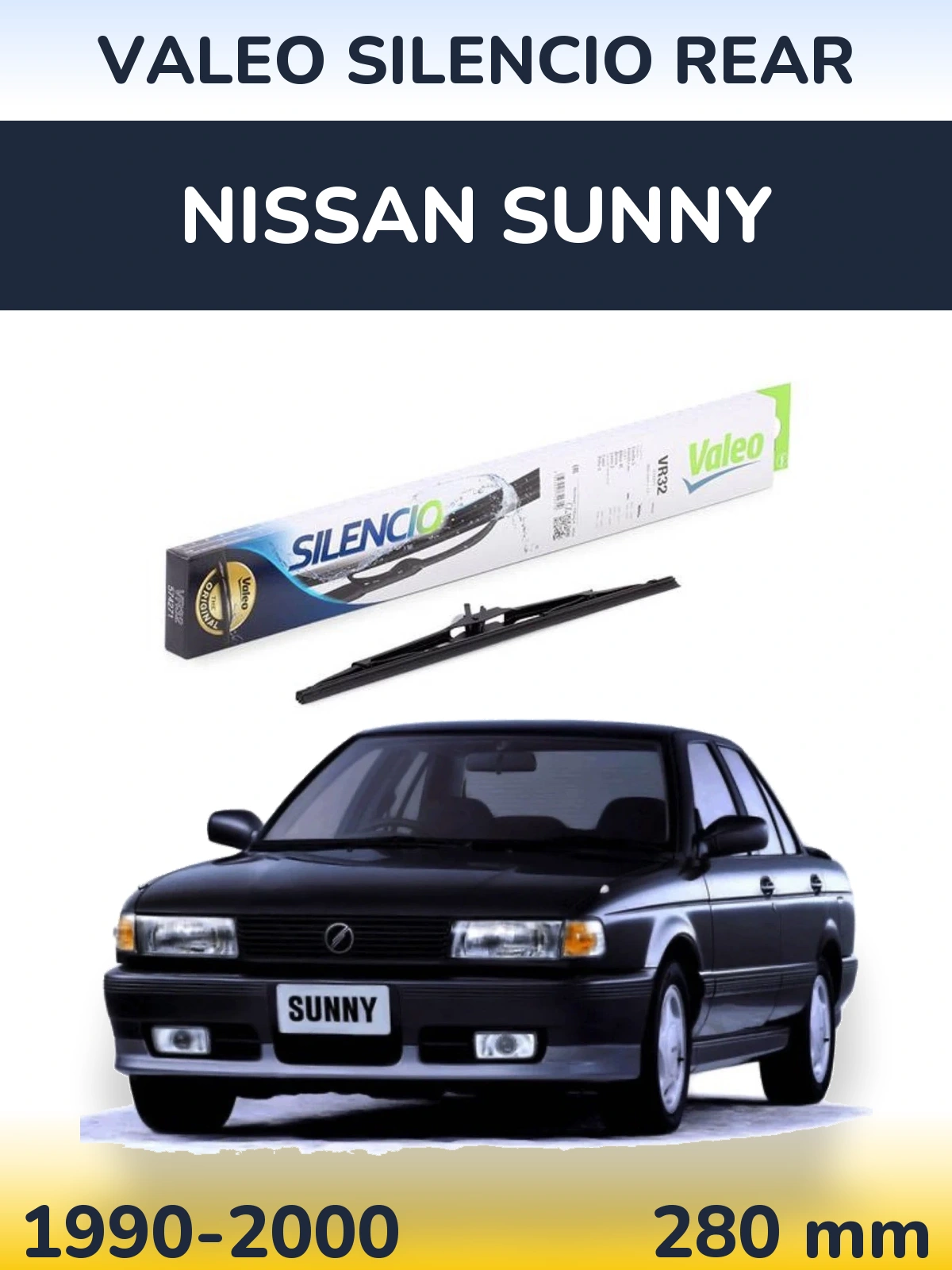 Rear wiper blade Valeo Silencio Rear 280 mm for Nissan Sunny 1990-2000
