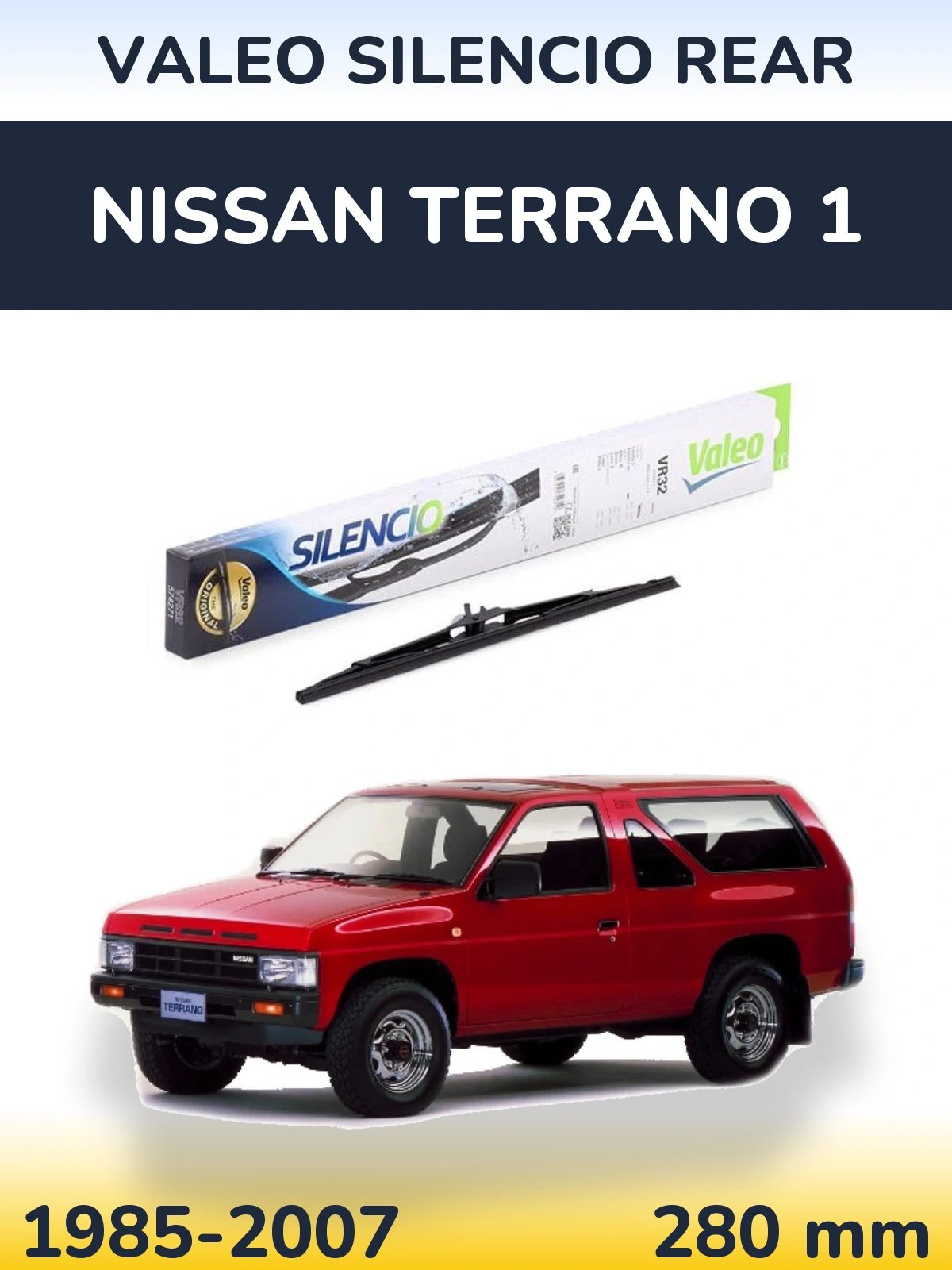 Задня щітка Valeo Silencio Rear 280 мм для Nissan Terrano 1 1985-2007