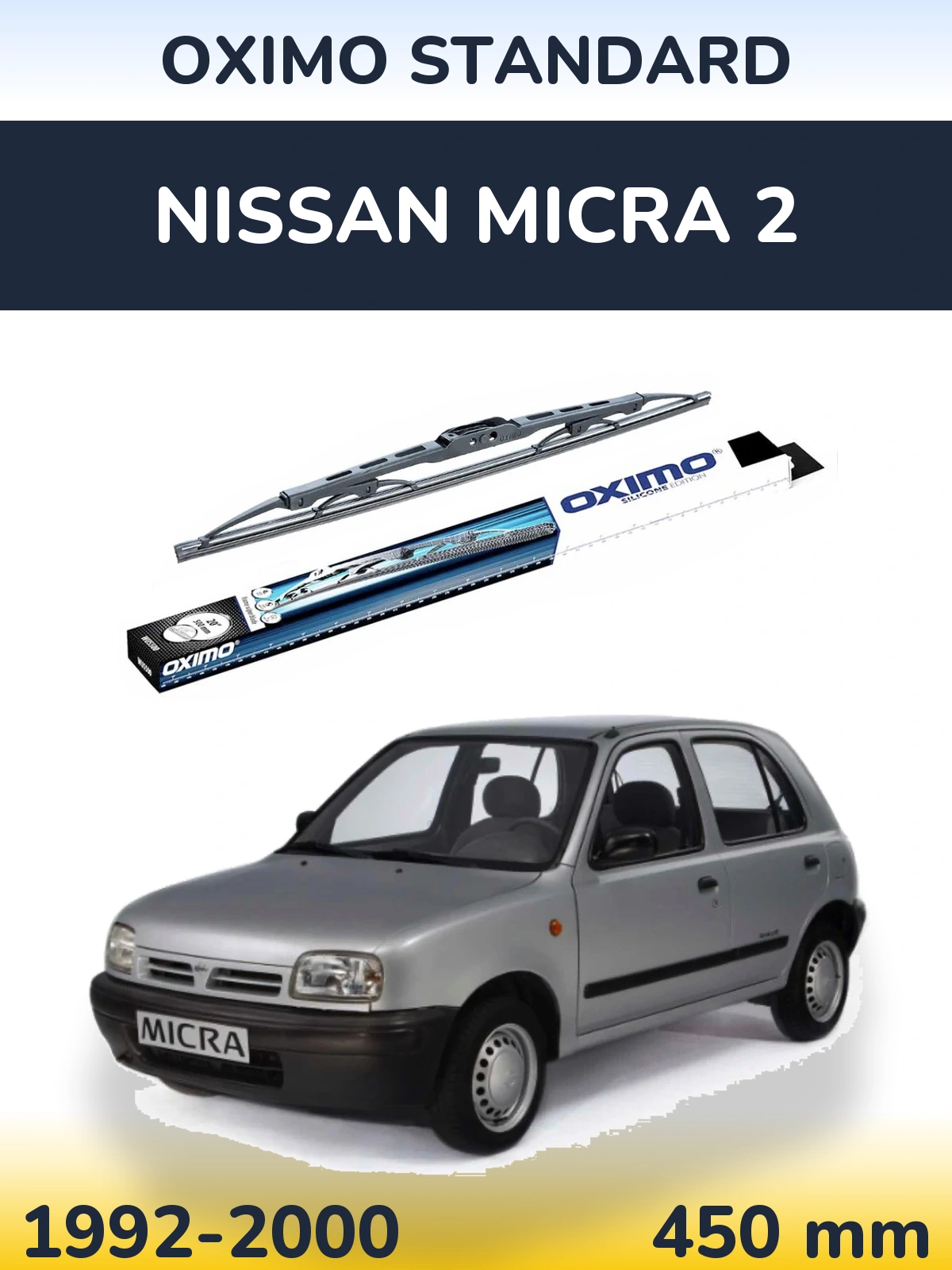 Rear wiper blade Oximo Standard 450 mm for Nissan Micra 2 1992-2000