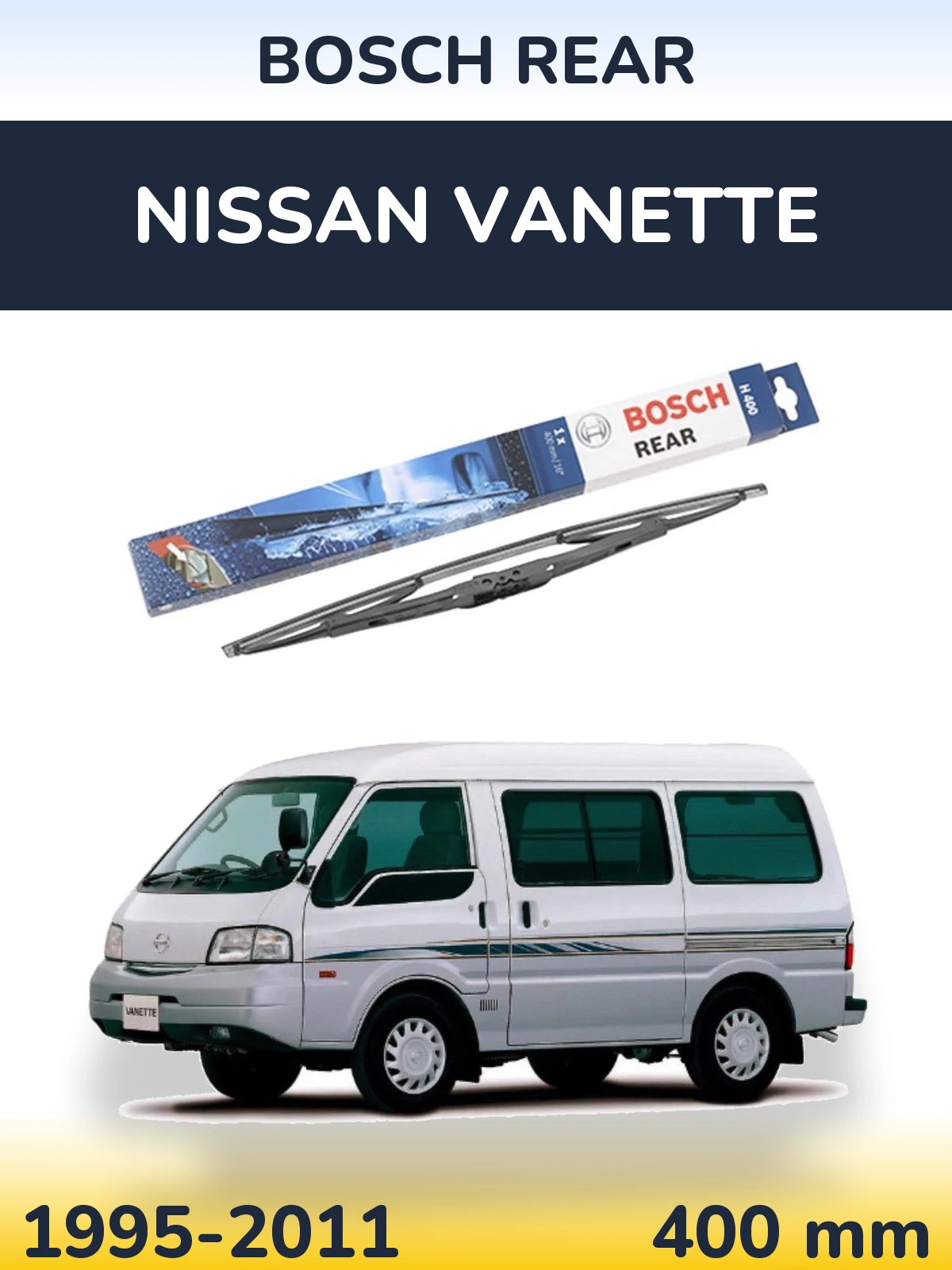 Задня щітка BOSCH Rear 400 мм для Nissan Vanette 1995-2011