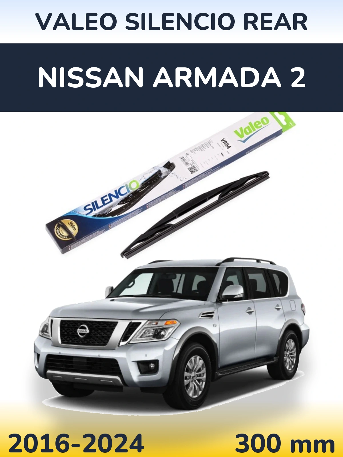 Rear wiper blade Valeo Silencio Rear 300 mm for Nissan Armada 2 2016-2024