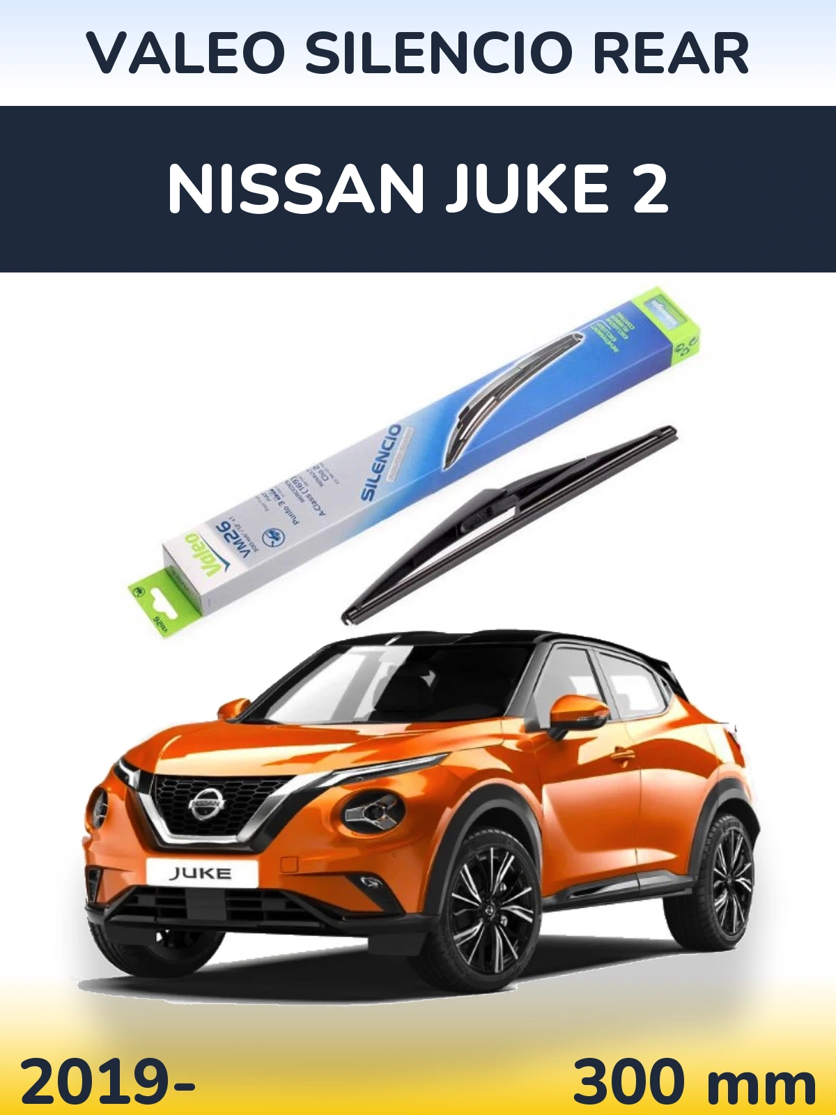 Rear wiper blade Valeo Silencio Rear 300 mm for Nissan Juke 2 2019-2026