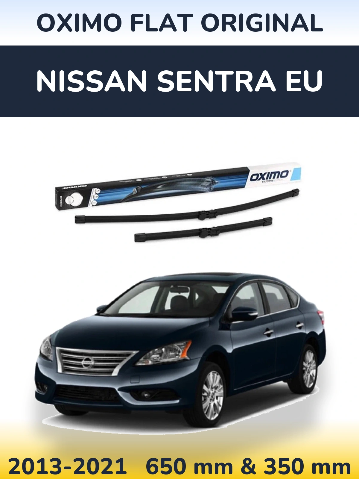 Комплект передних дворников Oximo Flat Original 650 & 350 мм для Nissan Sentra EU 2013-2021