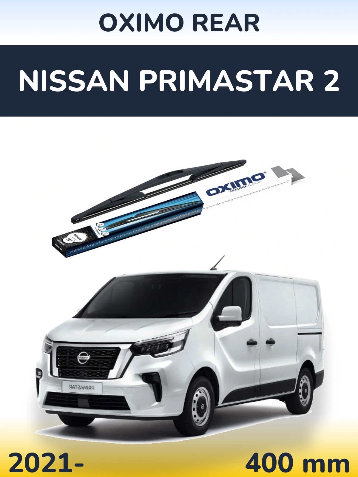 Rear wiper blade Oximo Rear 400 mm for Nissan Primastar 2 2021-2026