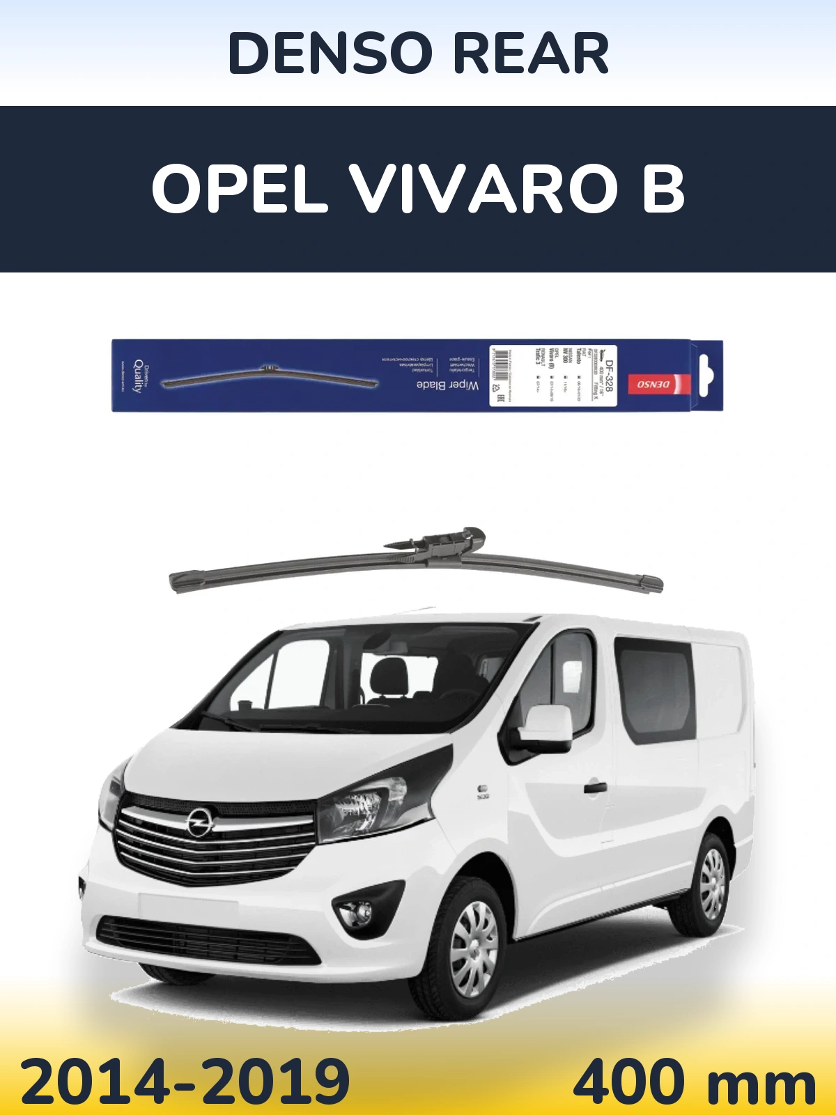 Rear wiper blade Denso Rear 400 mm for Opel Vivaro B 2014-2019