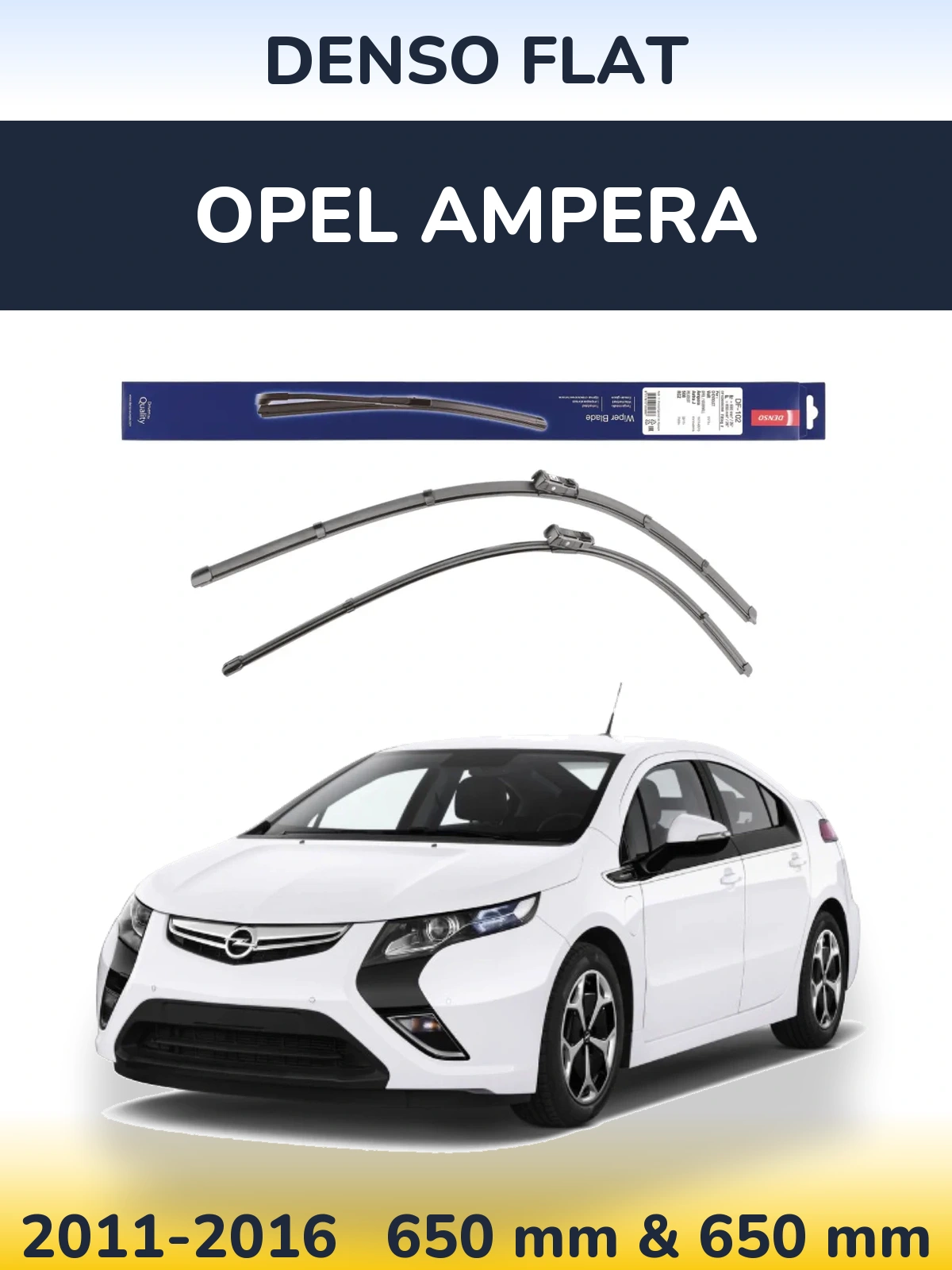 Комплект передніх щіток Denso Flat 650 & 650 мм для Opel Ampera 2011-2016