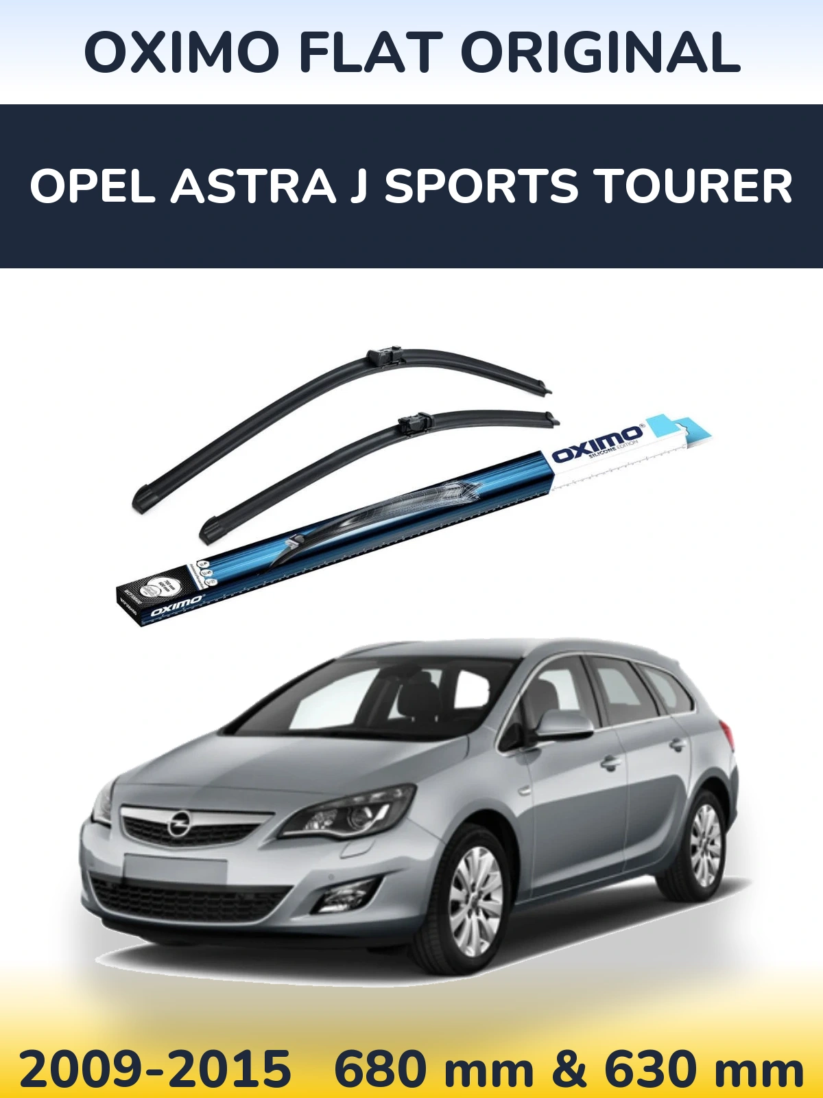 Комплект передних дворников Oximo Flat Original 680 & 630 мм для Opel Astra J Sports Tourer 2009-2015