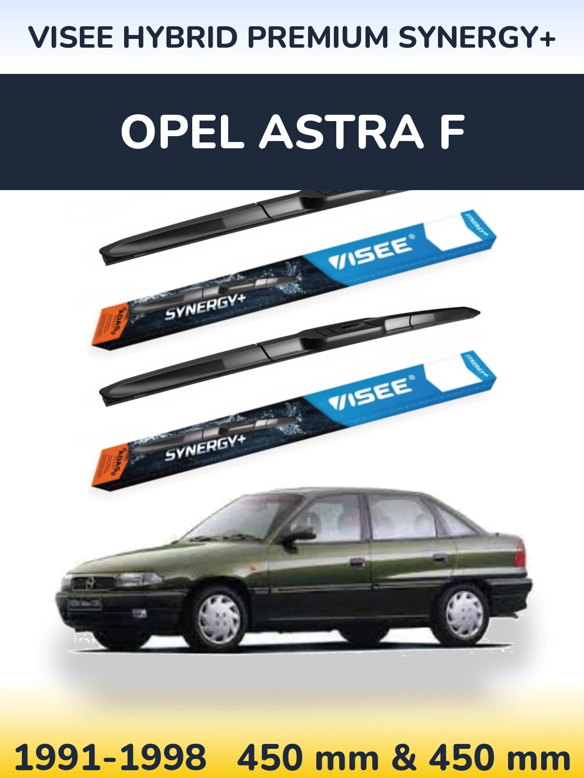Комплект передних дворников VISEE HYBRID PREMIUM SYNERGY+ 450 & 450 мм для Opel Astra F 1991-1998