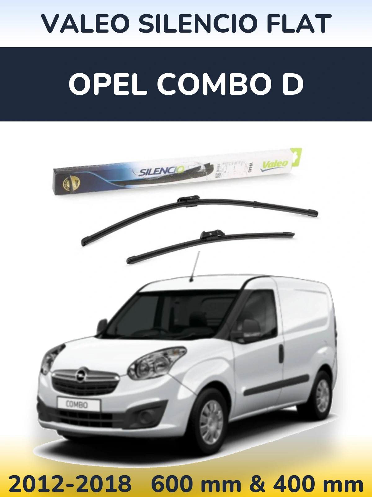 Комплект передних дворников Valeo Silencio Flat 600 & 400 мм для Opel Combo D 2012-2018