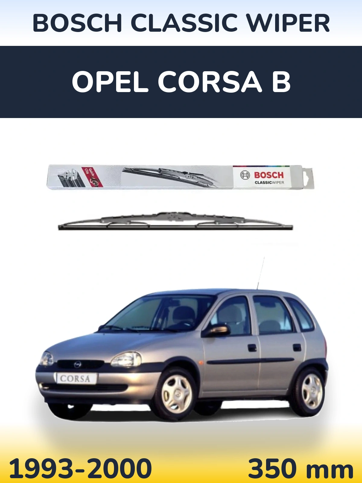 Rear wiper blade BOSCH Classic Wiper 340 mm for Opel Corsa B 1993-2000