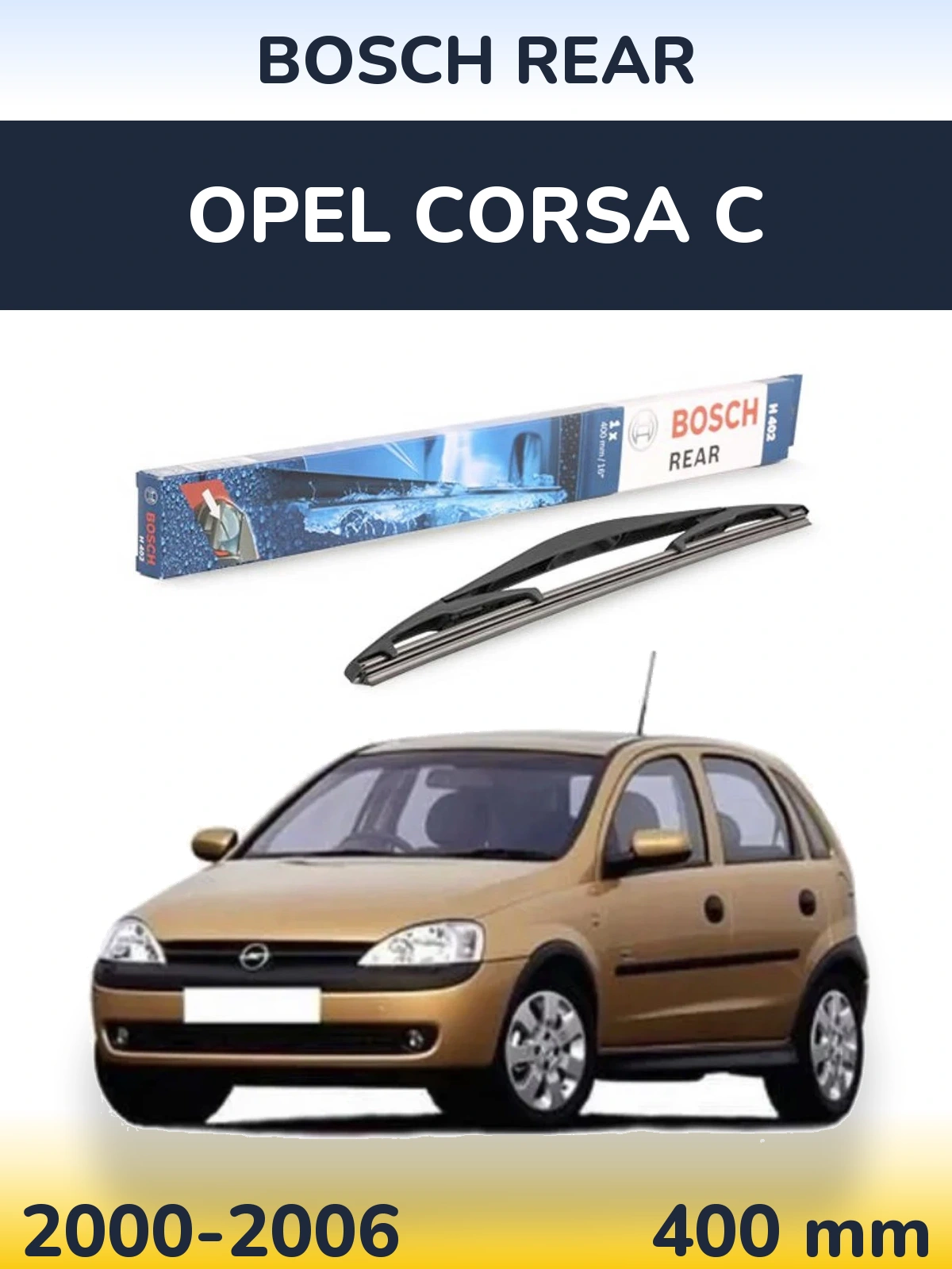 Задний дворник BOSCH Rear 400 мм для Opel Corsa C 2000-2006