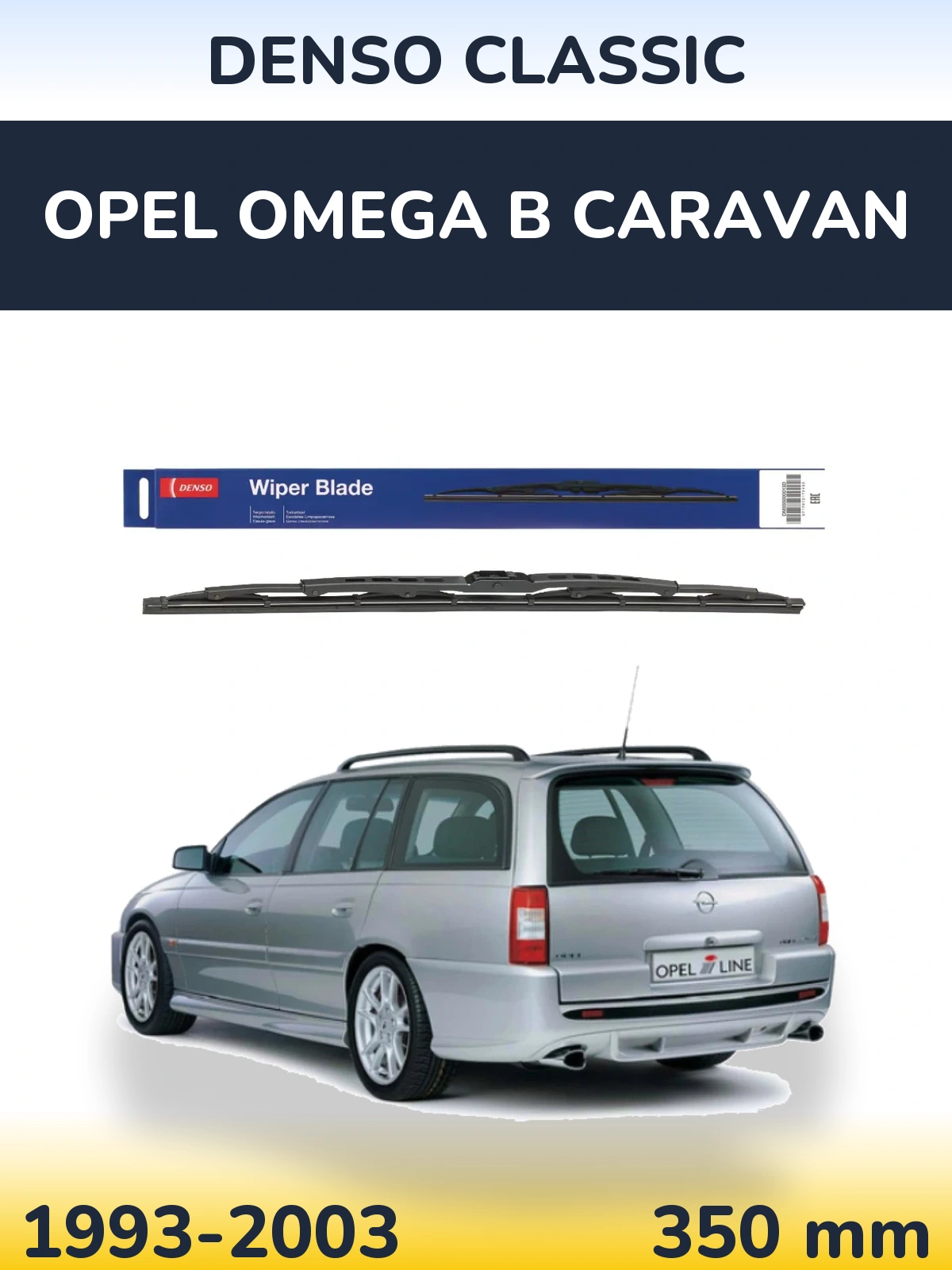 Rear wiper blade Denso Classic 350 mm for Opel Omega B Caravan 1993-2003