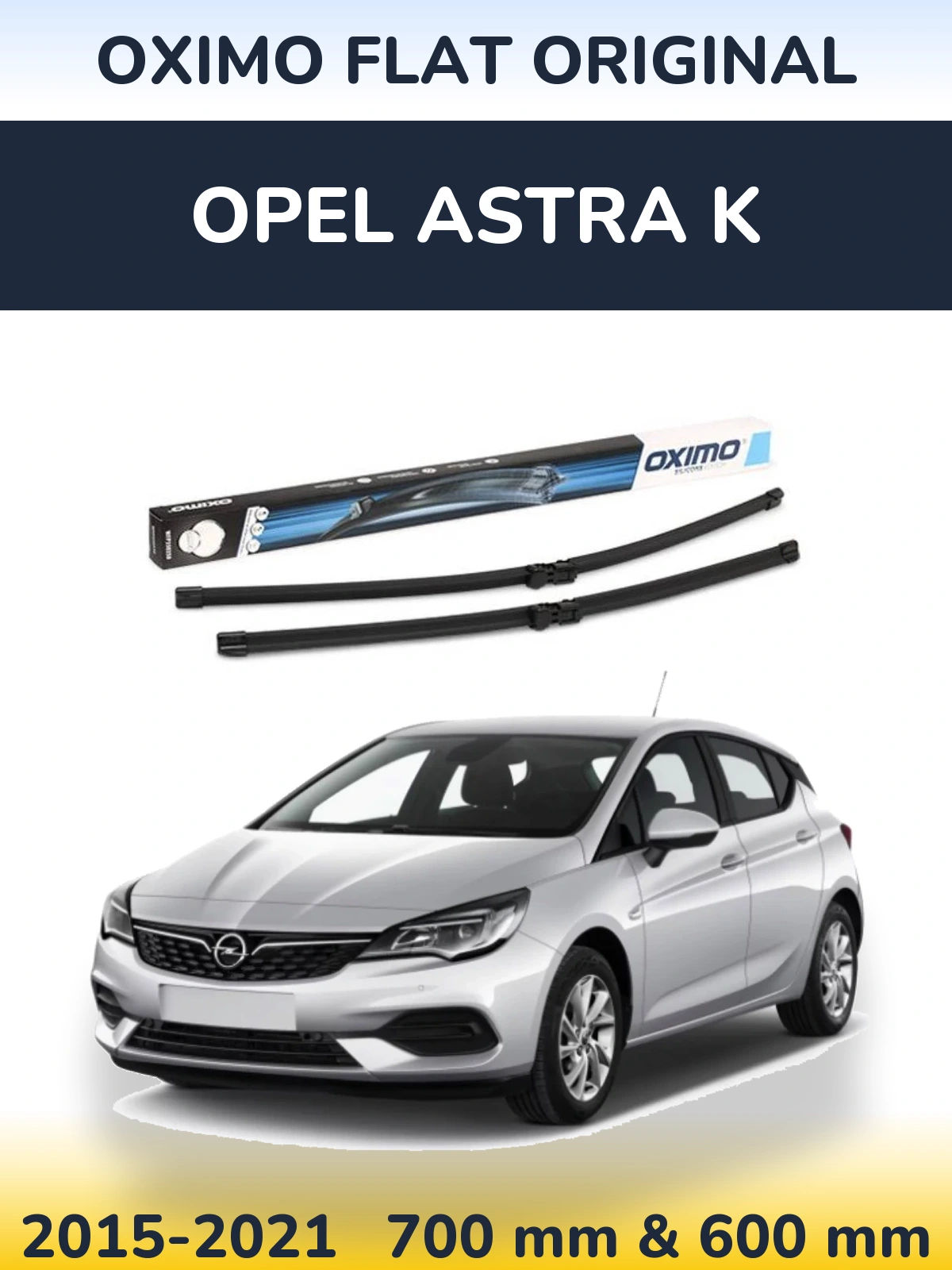 Комплект передних дворников Oximo Flat Original 700 & 600 мм для Opel Astra K 2015-2021