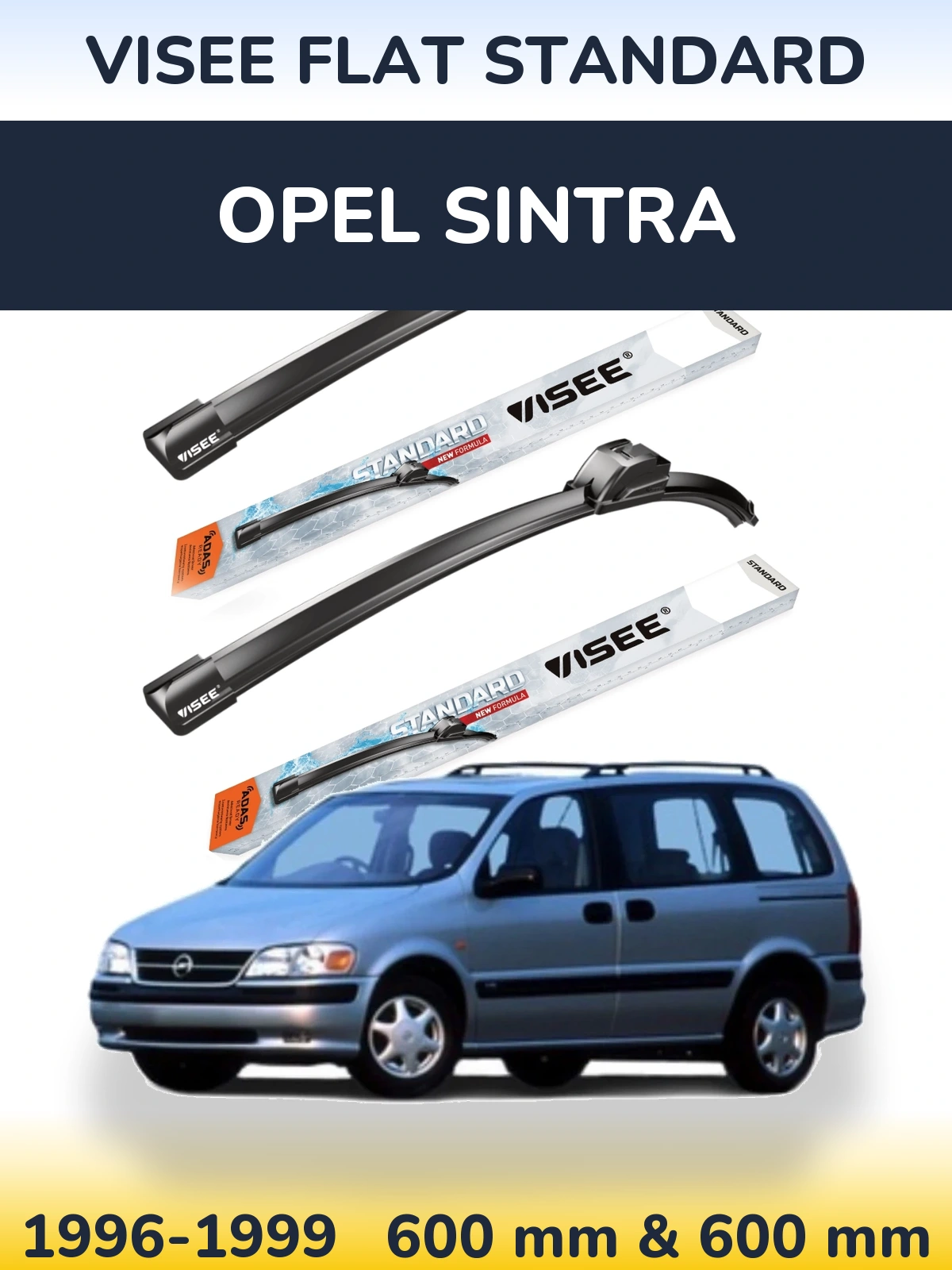 Комплект передних дворников VISEE FLAT STANDARD 600 & 600 мм для Opel Sintra 1996-1999
