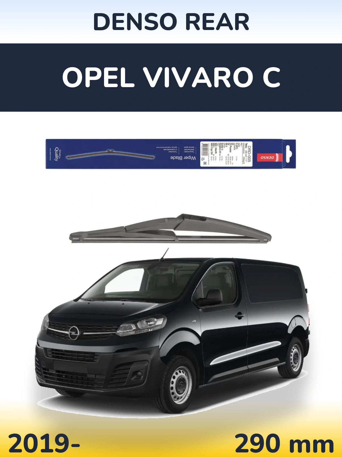 Rear wiper blade Denso Rear 290 mm for Opel Vivaro C 2019-2026