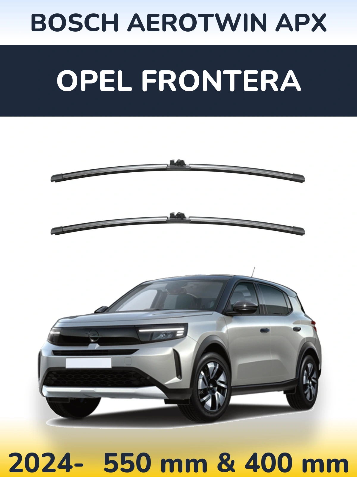 Комплект передніх щіток BOSCH AeroTwin APX 550 & 400 мм для Opel Frontera 2024-2026