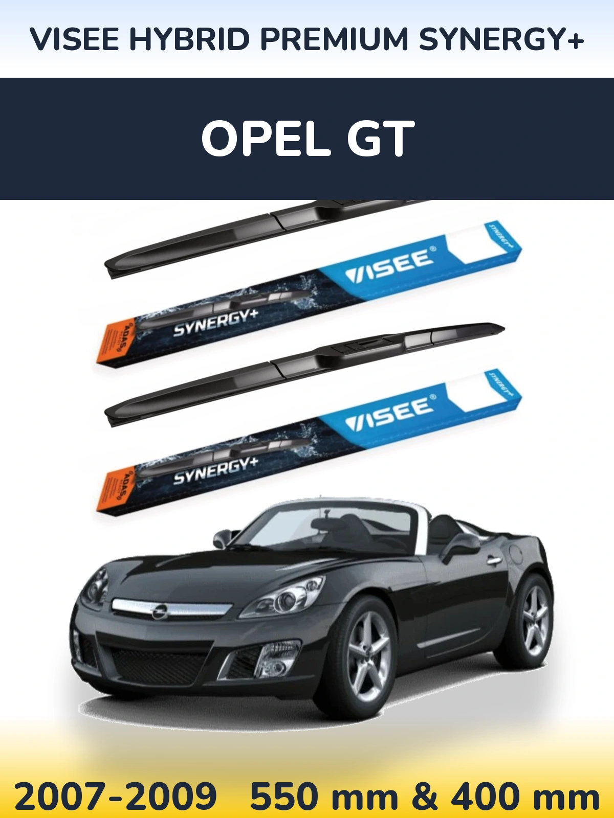 Комплект передних дворников VISEE HYBRID PREMIUM SYNERGY+ 550 & 400 мм для Opel GT 2007-2009