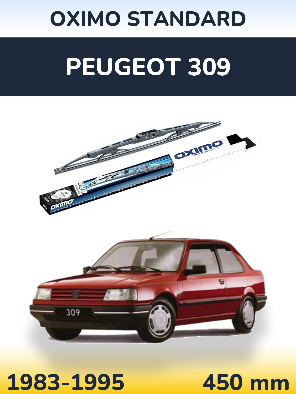 Rear wiper blade Oximo Standard 450 mm for Peugeot 309 1983-1995