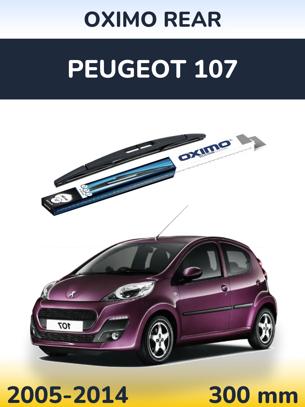Rear wiper blade Oximo Rear 300 mm for Peugeot 107 2005-2014