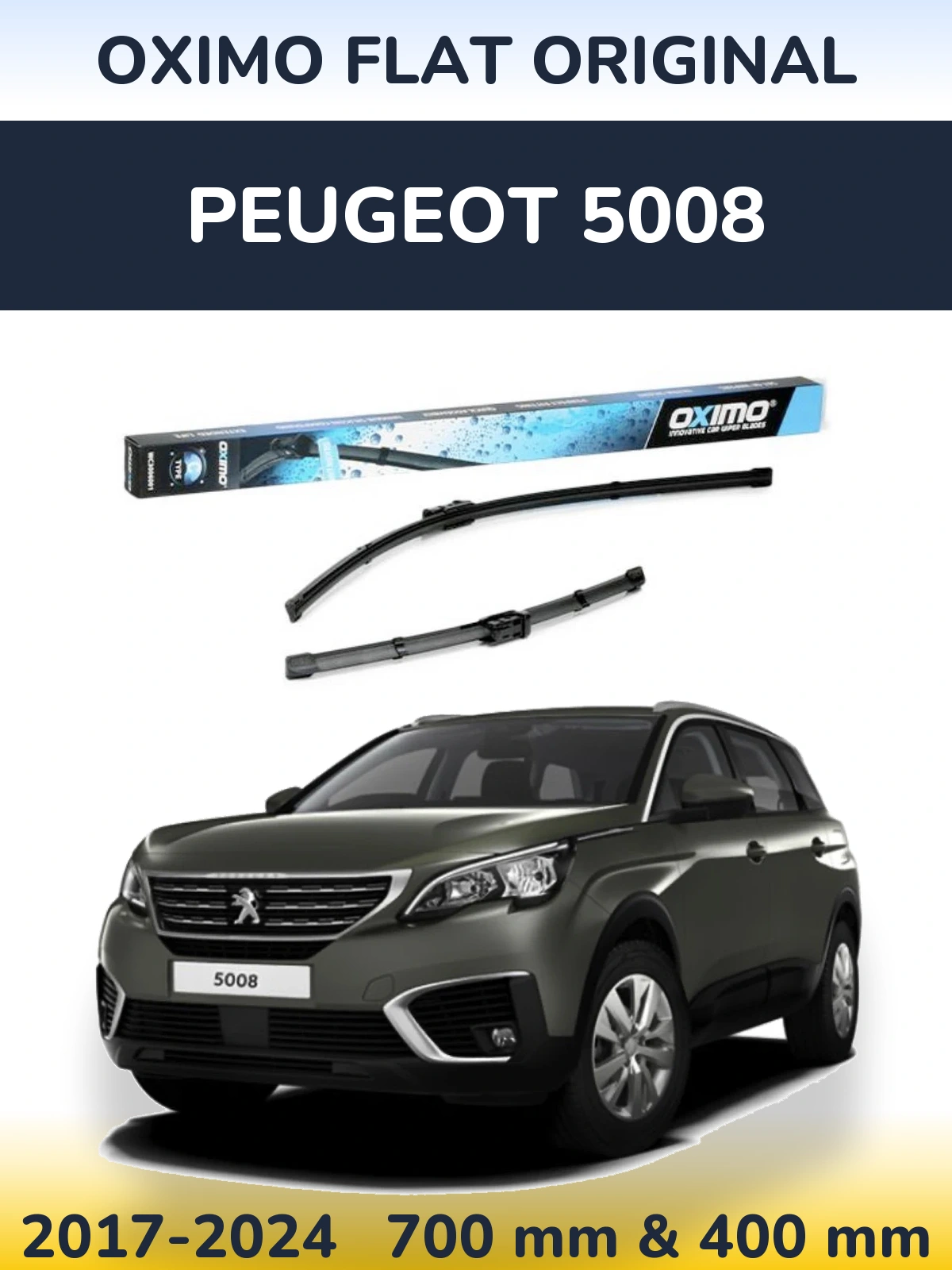 Комплект передних дворников Oximo Flat Original 700 & 400 мм для Peugeot 5008 2017-2024