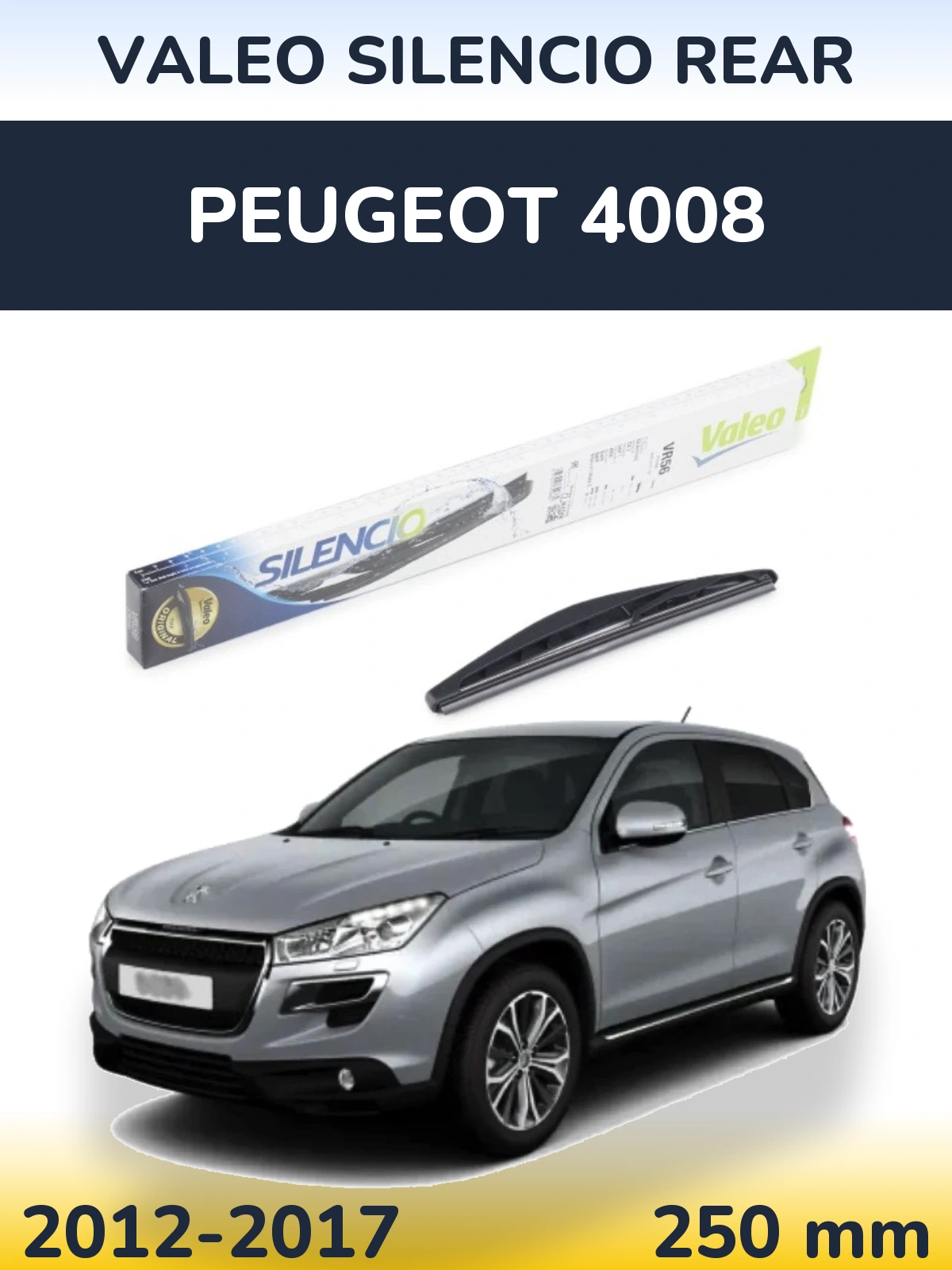 Rear wiper blade Valeo Silencio Rear 240 mm for Peugeot 4008 2012-2017