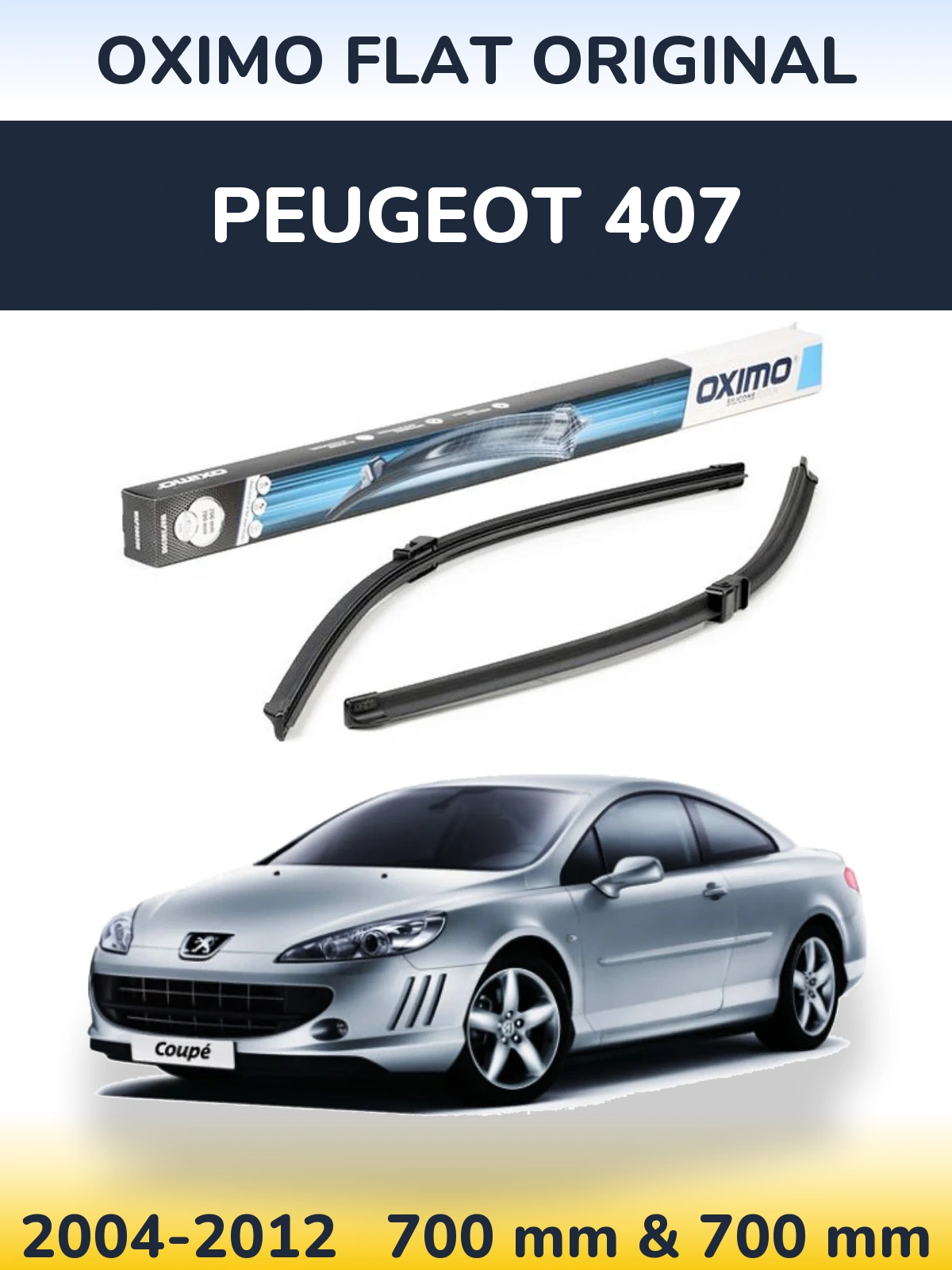 Комплект передних дворников Oximo Flat Original 700 & 700 мм для Peugeot 407 2004-2012