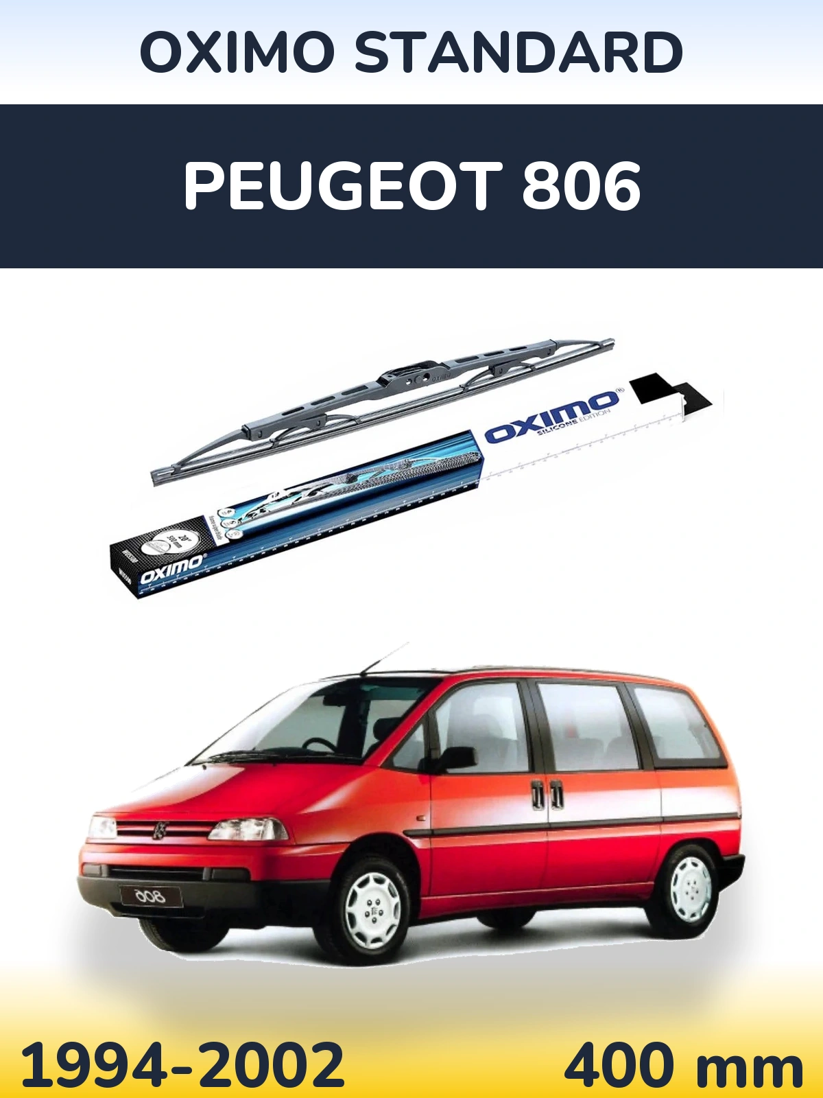 Rear wiper blade Oximo Standard 400 mm for Peugeot 806 1994-2002