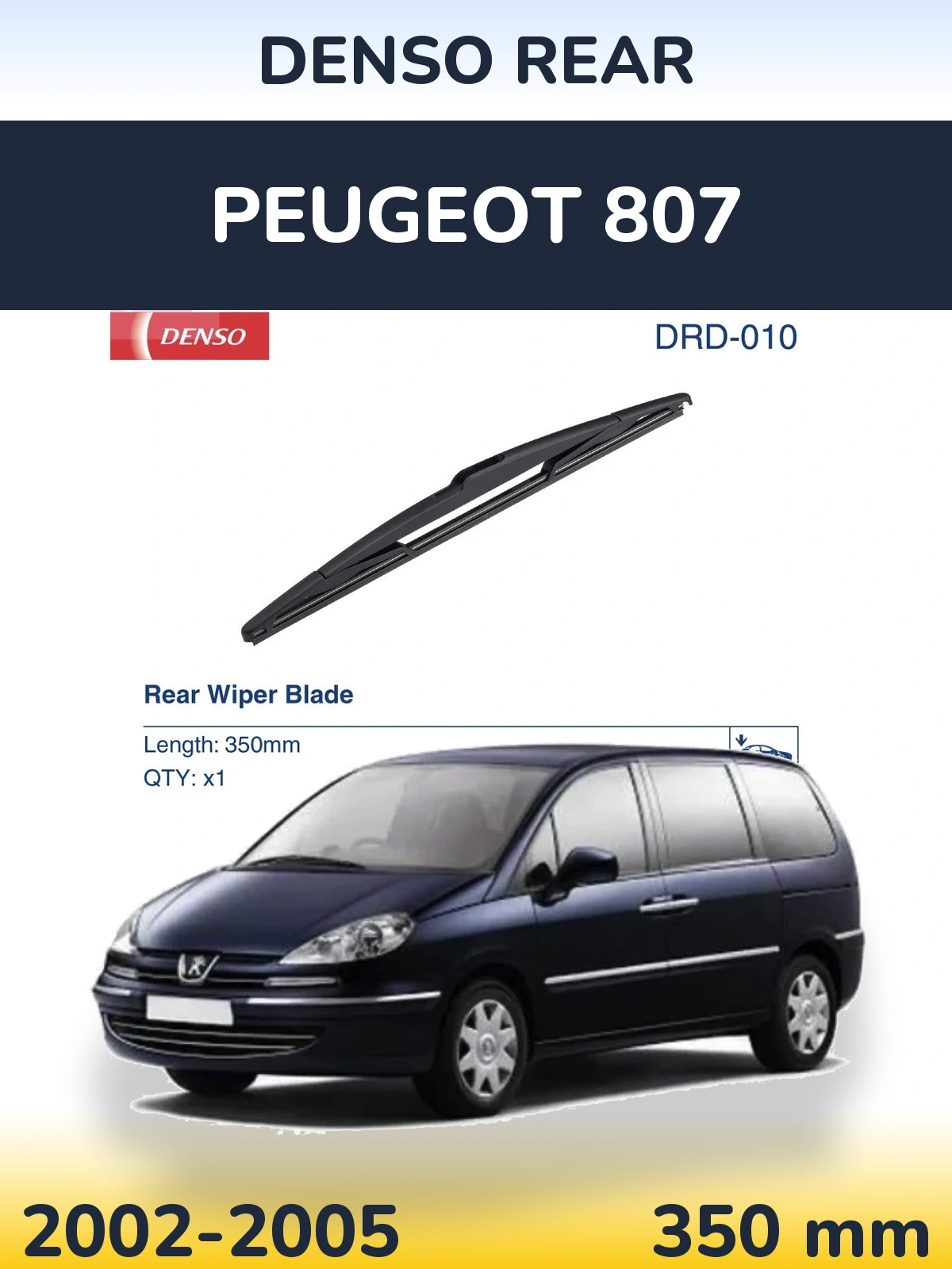 Rear wiper blade Denso Rear 350 mm for Peugeot 807 2002-2005