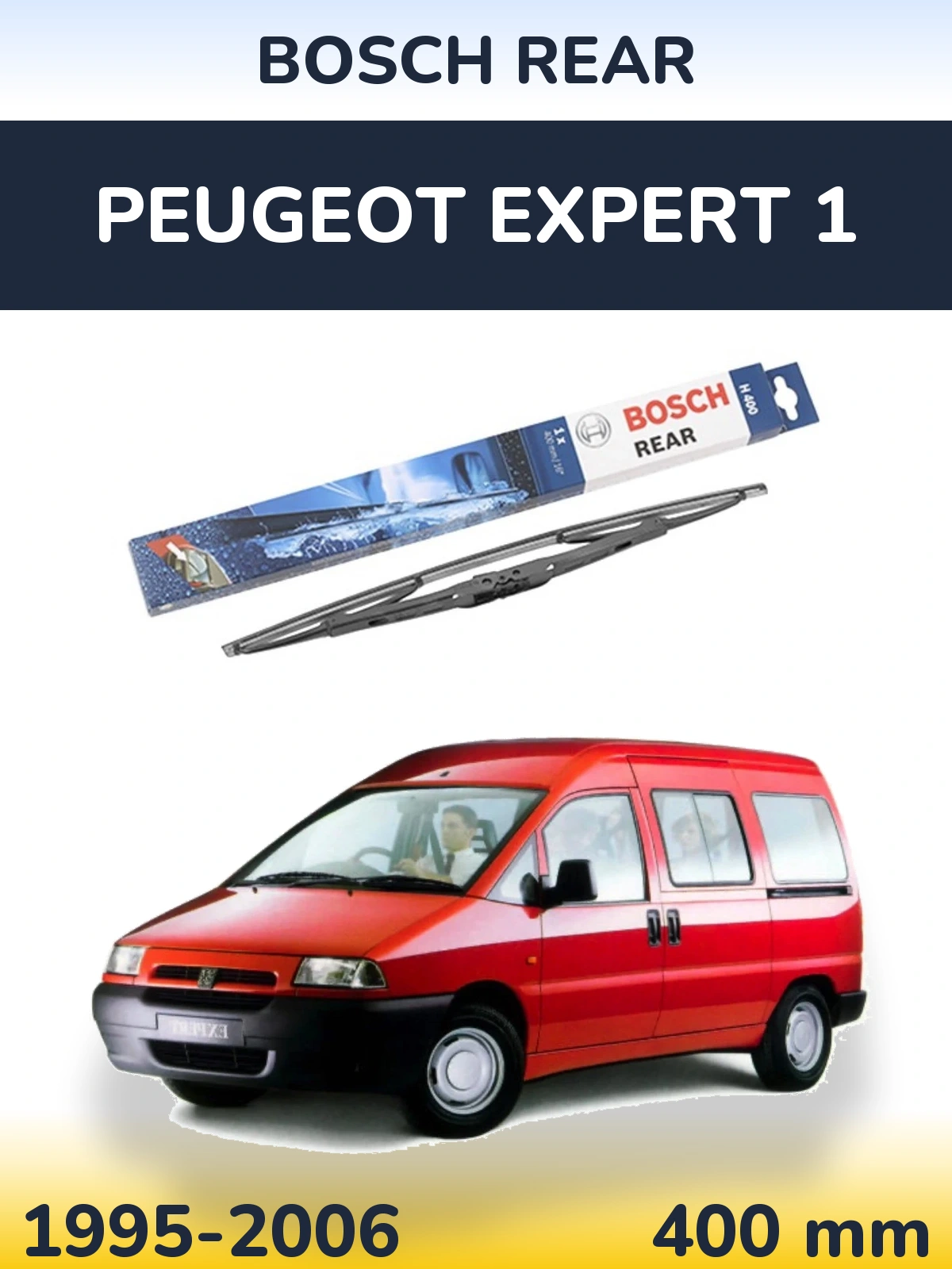 Rear wiper blade BOSCH Rear 400 mm for Peugeot Expert 1 1995-2006