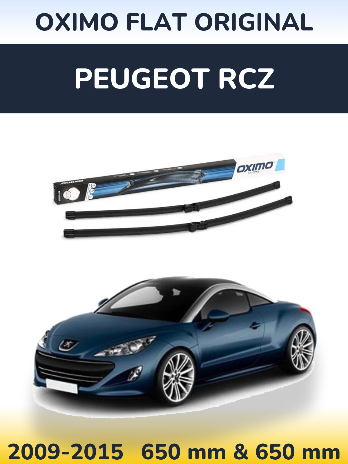 Комплект передних дворников Oximo Flat Original 650 & 650 мм для Peugeot RCZ 2009-2015