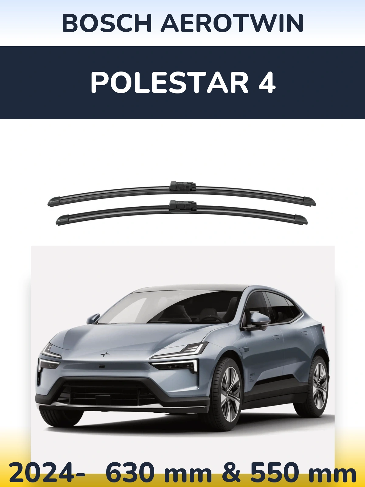 Комплект передніх щіток BOSCH AeroTwin 625 & 550 мм для Polestar 4 2024-2026