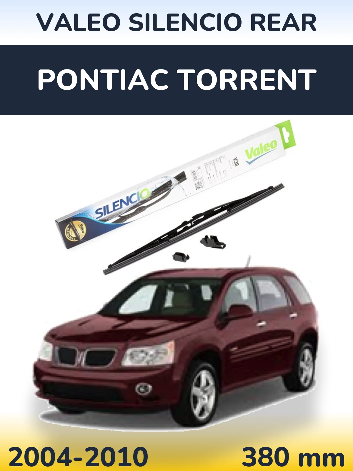 Rear wiper blade Valeo Silencio Rear 380 mm for Pontiac Torrent 2004-2010
