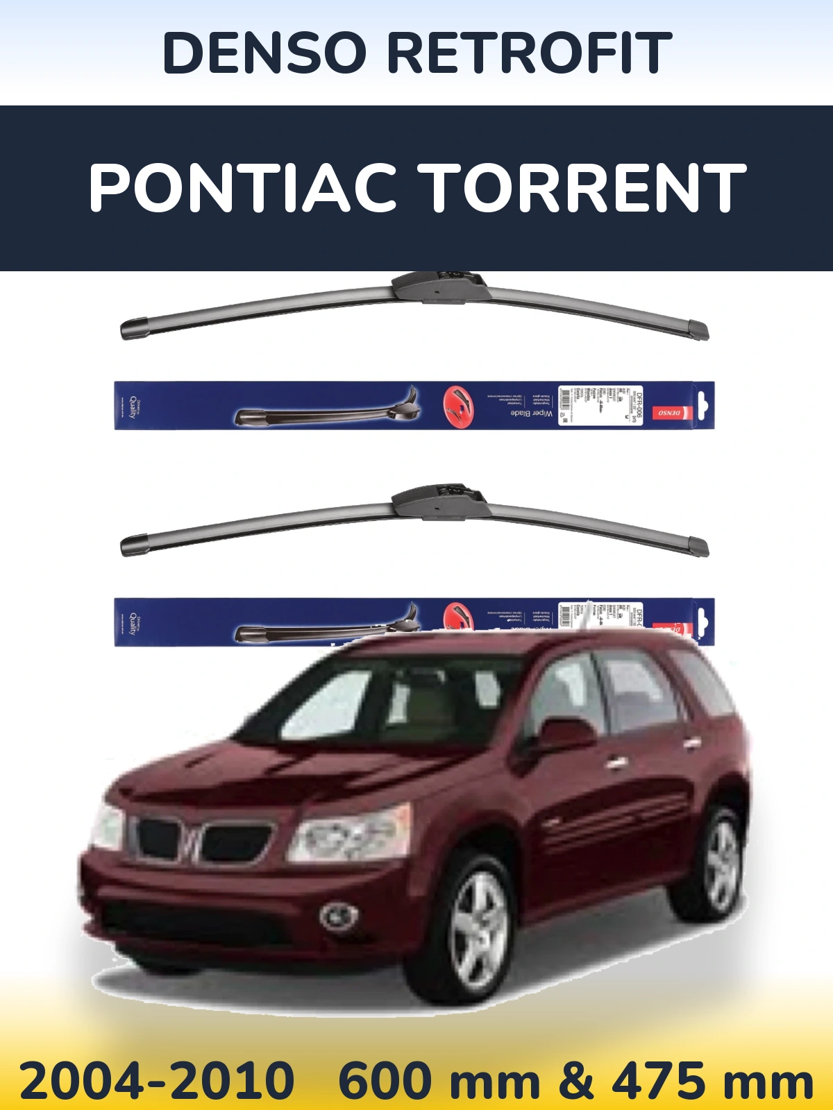 Комплект передних дворников Denso Retrofit 600 & 475 мм для Pontiac Torrent 2004-2010