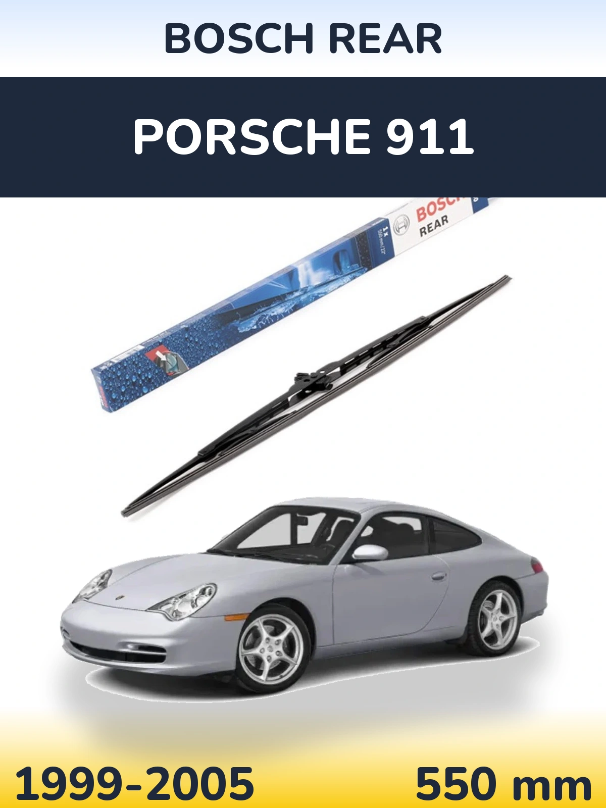 Rear wiper blade BOSCH Rear 550 mm for Porsche 911 1999-2005