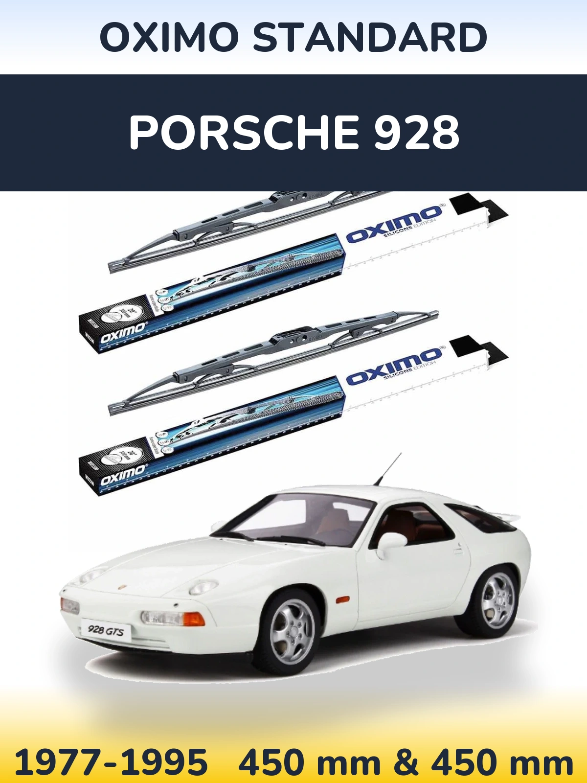 Комплект передних дворников Oximo Standard 450 & 450 мм для Porsche 928 1977-1995