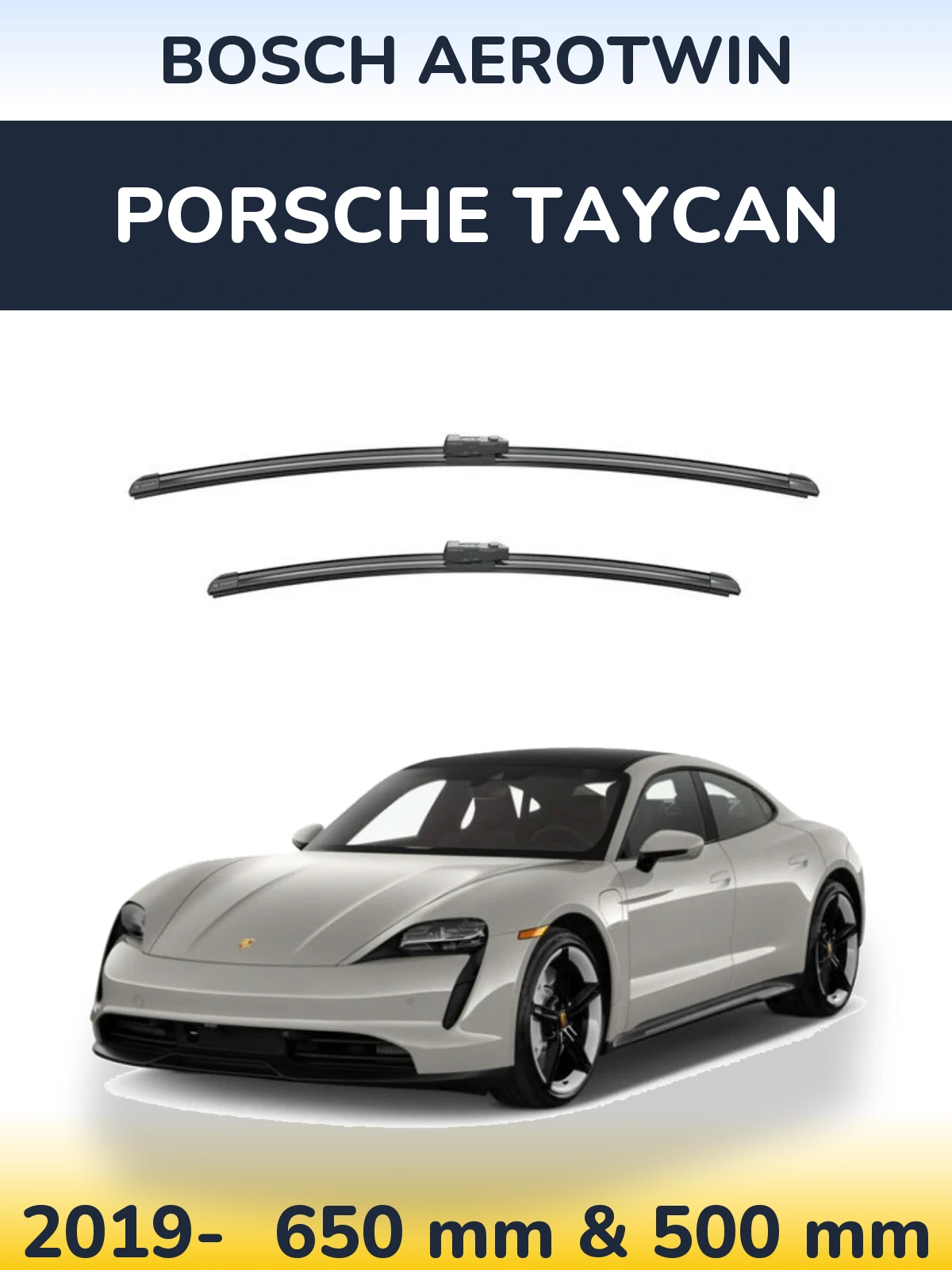 Front wiper blade set BOSCH AeroTwin 650 & 500 mm for Porsche Taycan 2019-2026