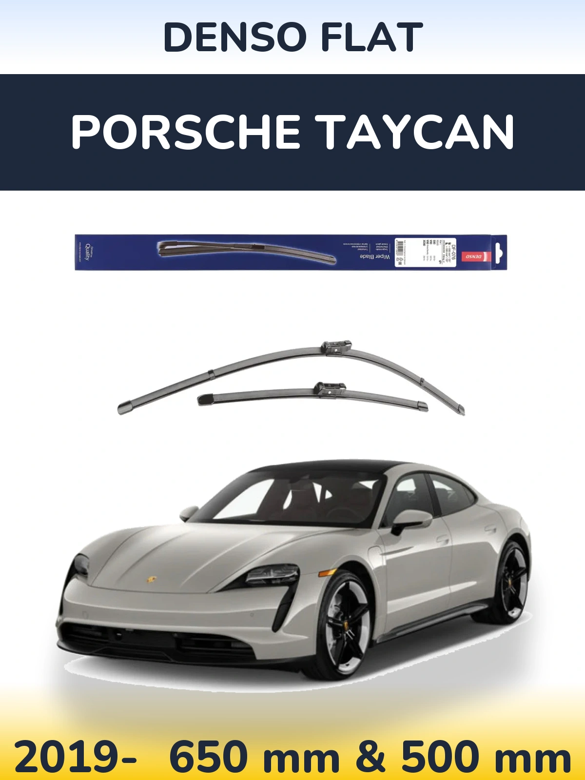 Комплект передніх щіток Denso Flat 630 & 500 мм для Porsche Taycan 2019-2026