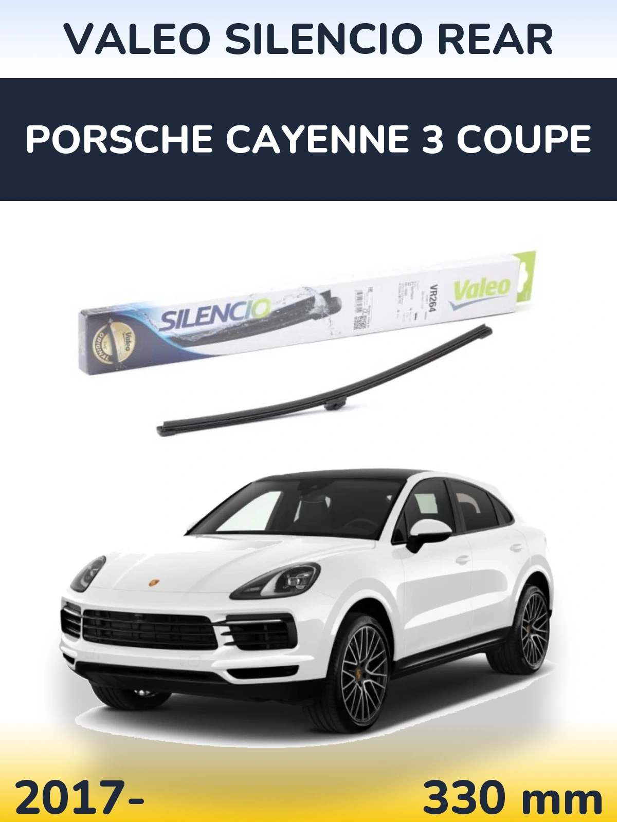 Rear wiper blade Valeo Silencio Rear 320 mm for Porsche Cayenne 3 Coupe 2017-2026