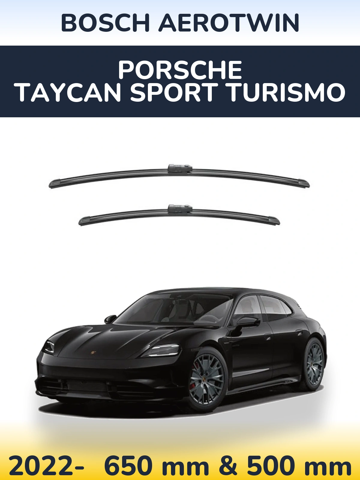 Комплект передних дворников BOSCH AeroTwin 650 & 500 мм для Porsche Taycan Sport Turismo 2022-2026