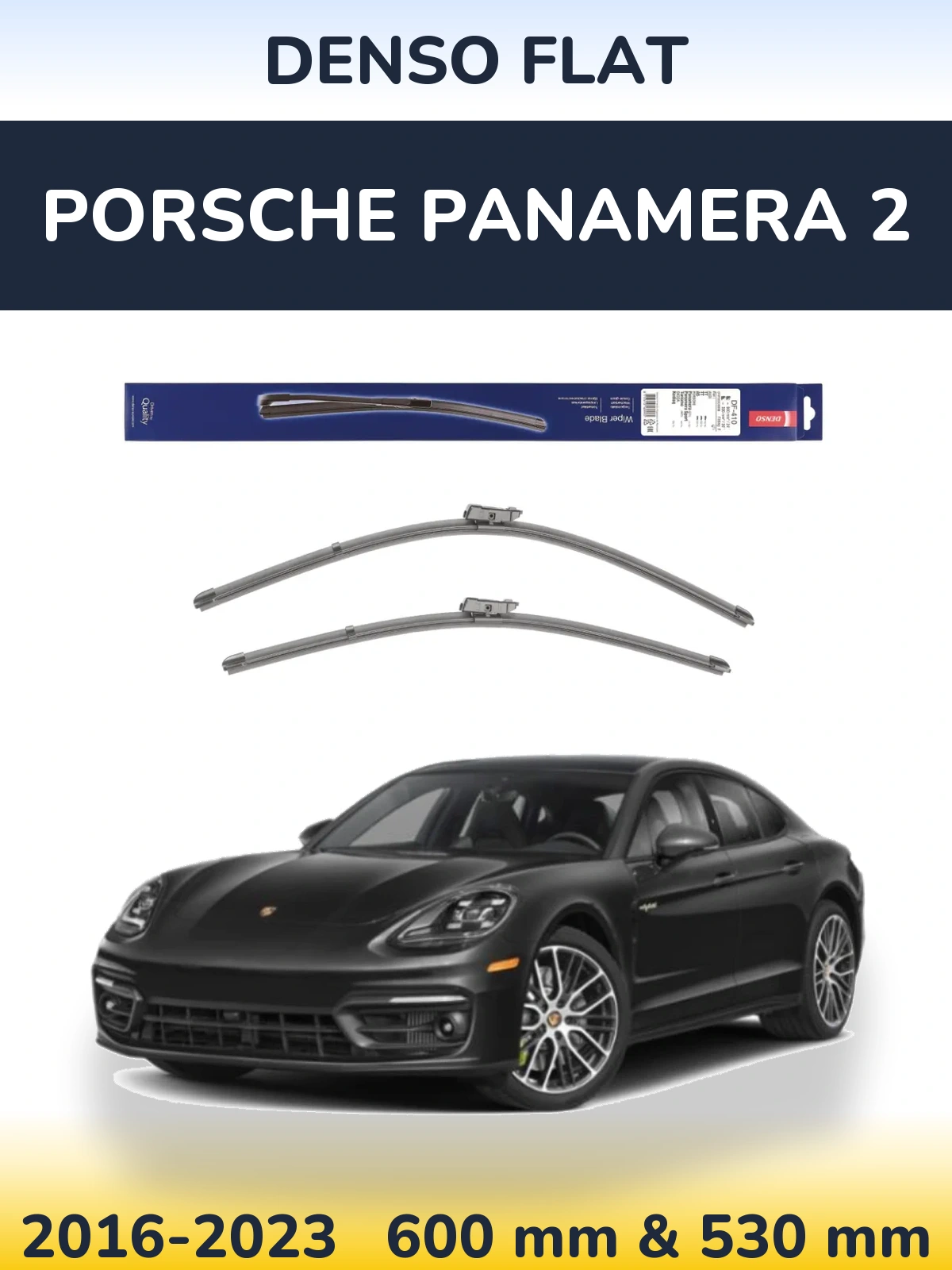 Комплект передніх щіток Denso Flat 600 & 520 мм для Porsche Panamera 2 2016-2023