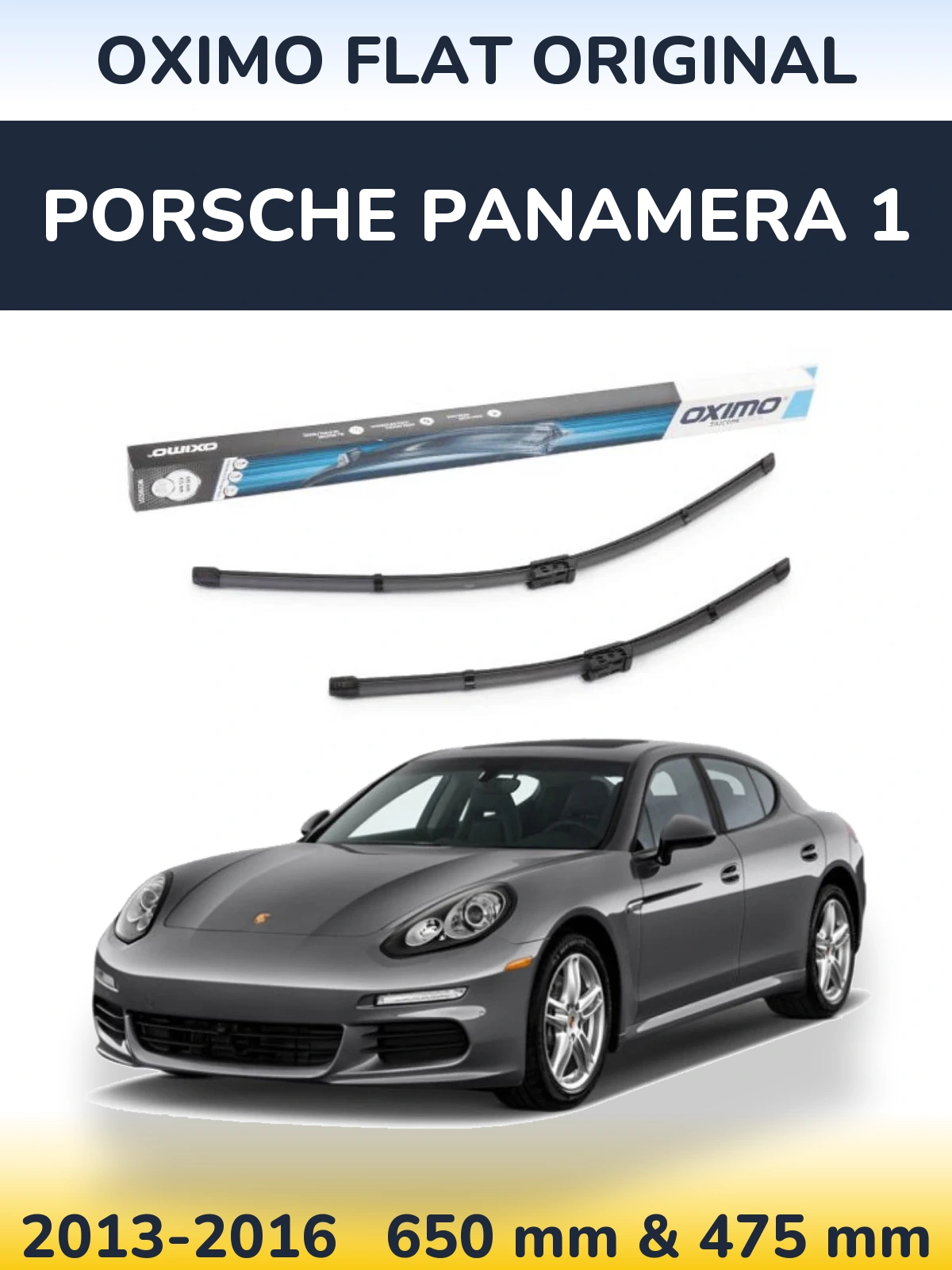 Комплект передних дворников Oximo Flat Original 650 & 475 мм для Porsche Panamera 1 2013-2016