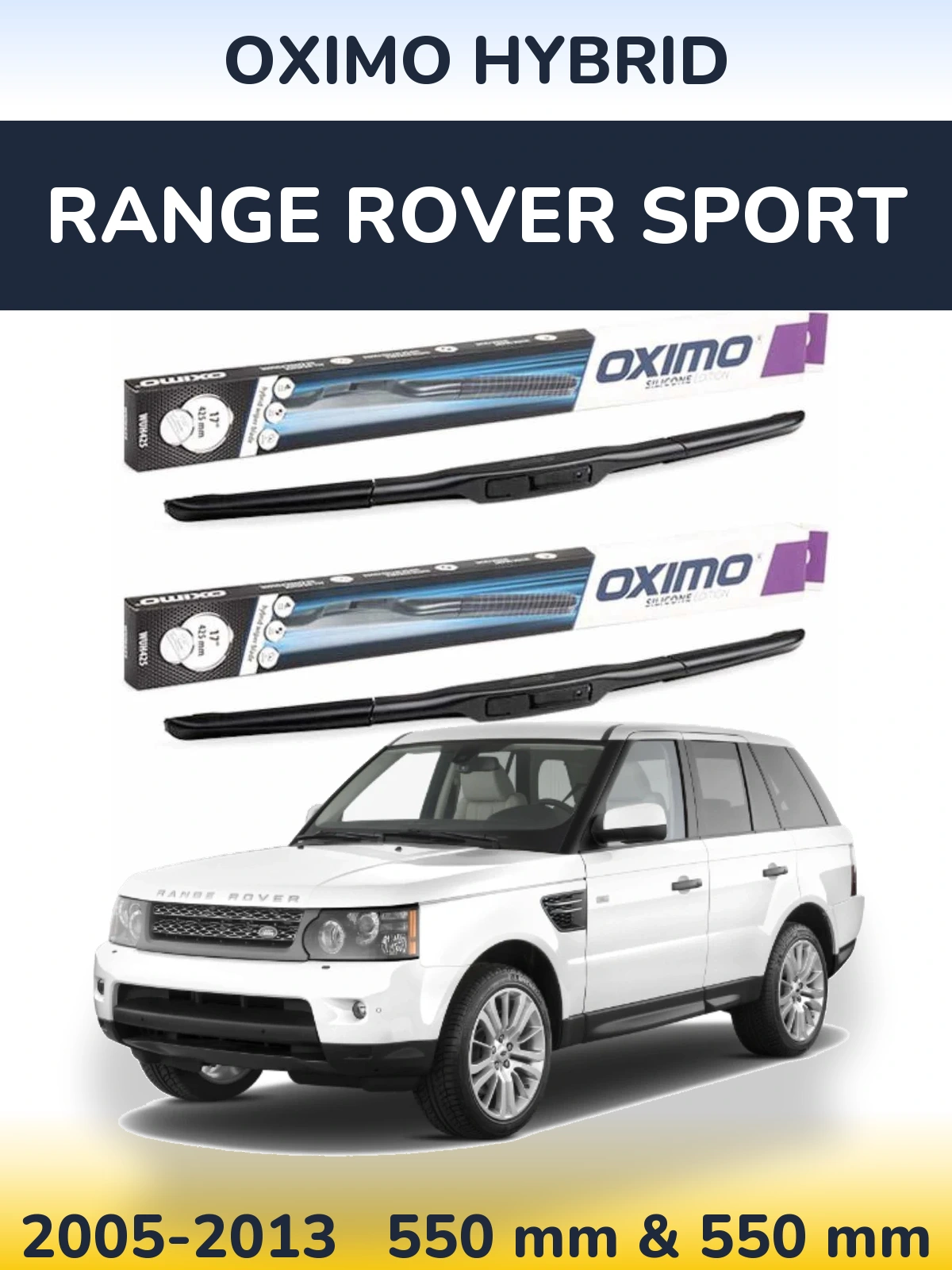 Комплект передних дворников Oximo Hybrid 550 & 550 мм для Range Rover Sport 2005-2013