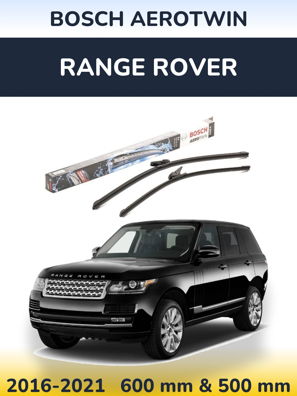 Комплект передних дворников BOSCH AeroTwin 600 & 500 мм для Range Rover  2016-2021